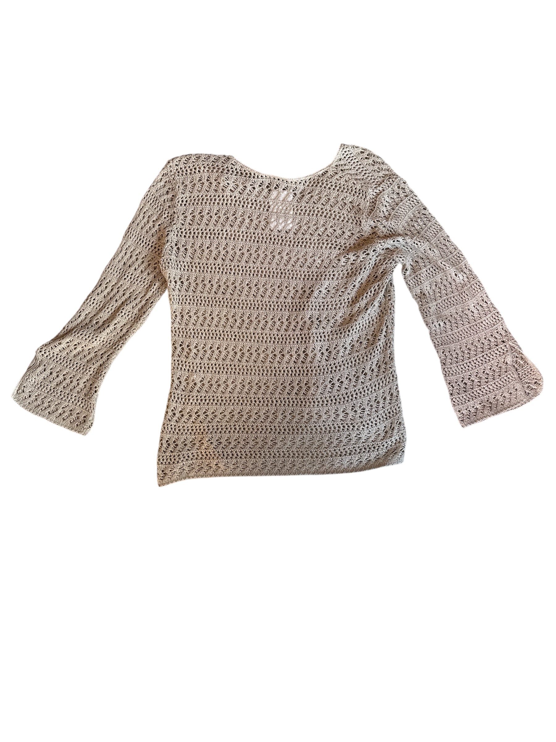 beige ashley stewart crochet sweater, 1x