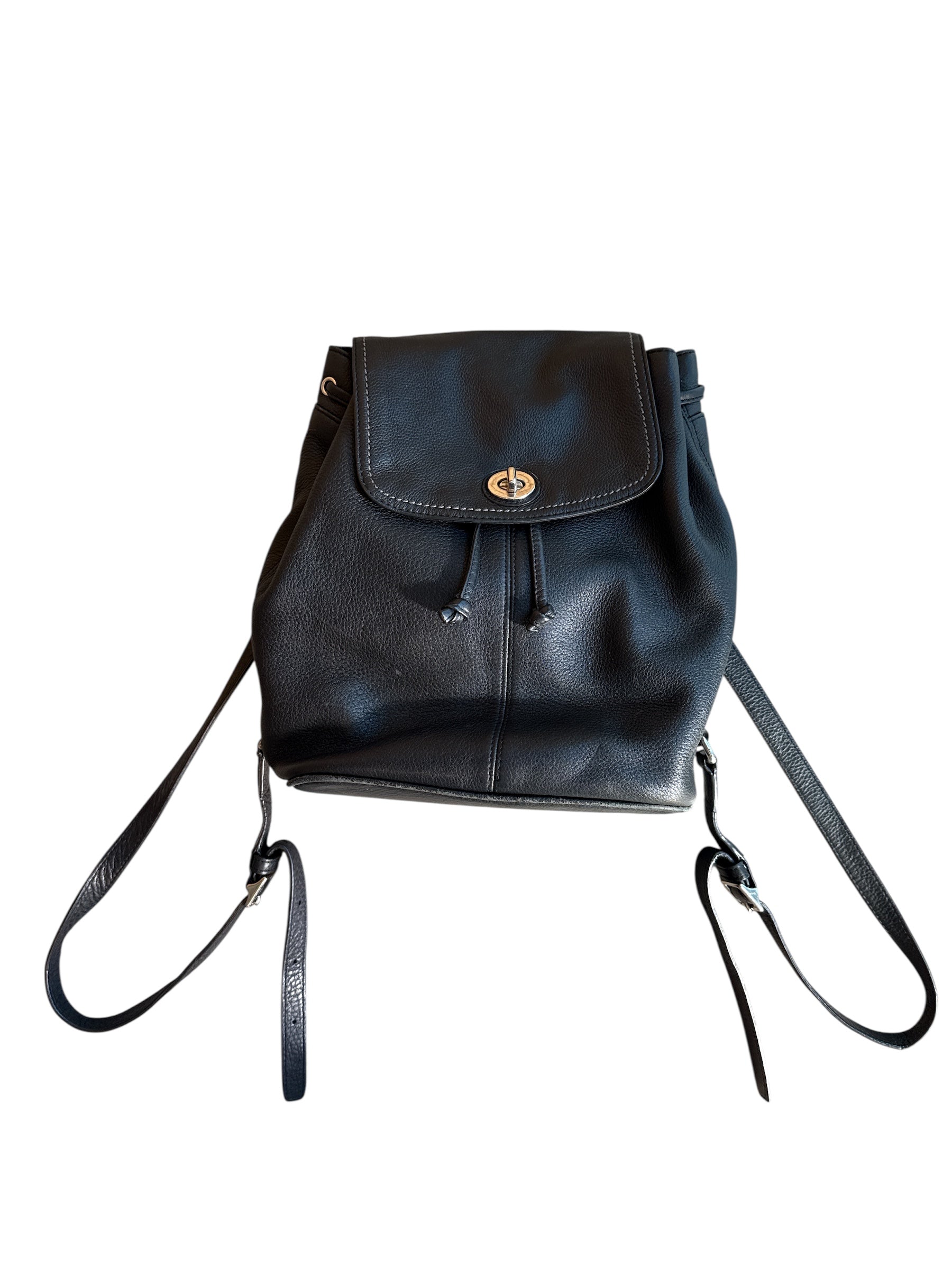 black coach leather backpack