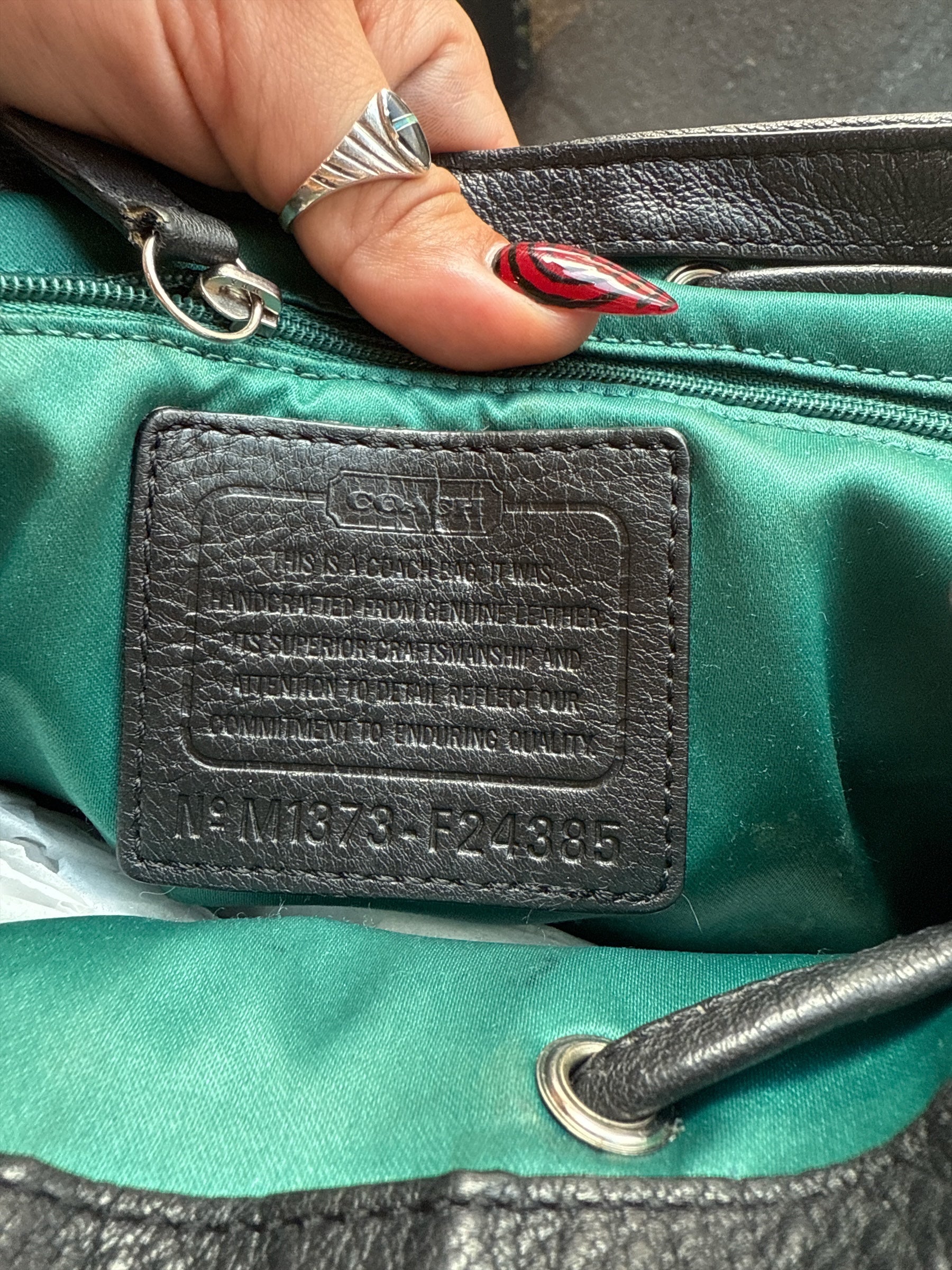 black coach leather backpack