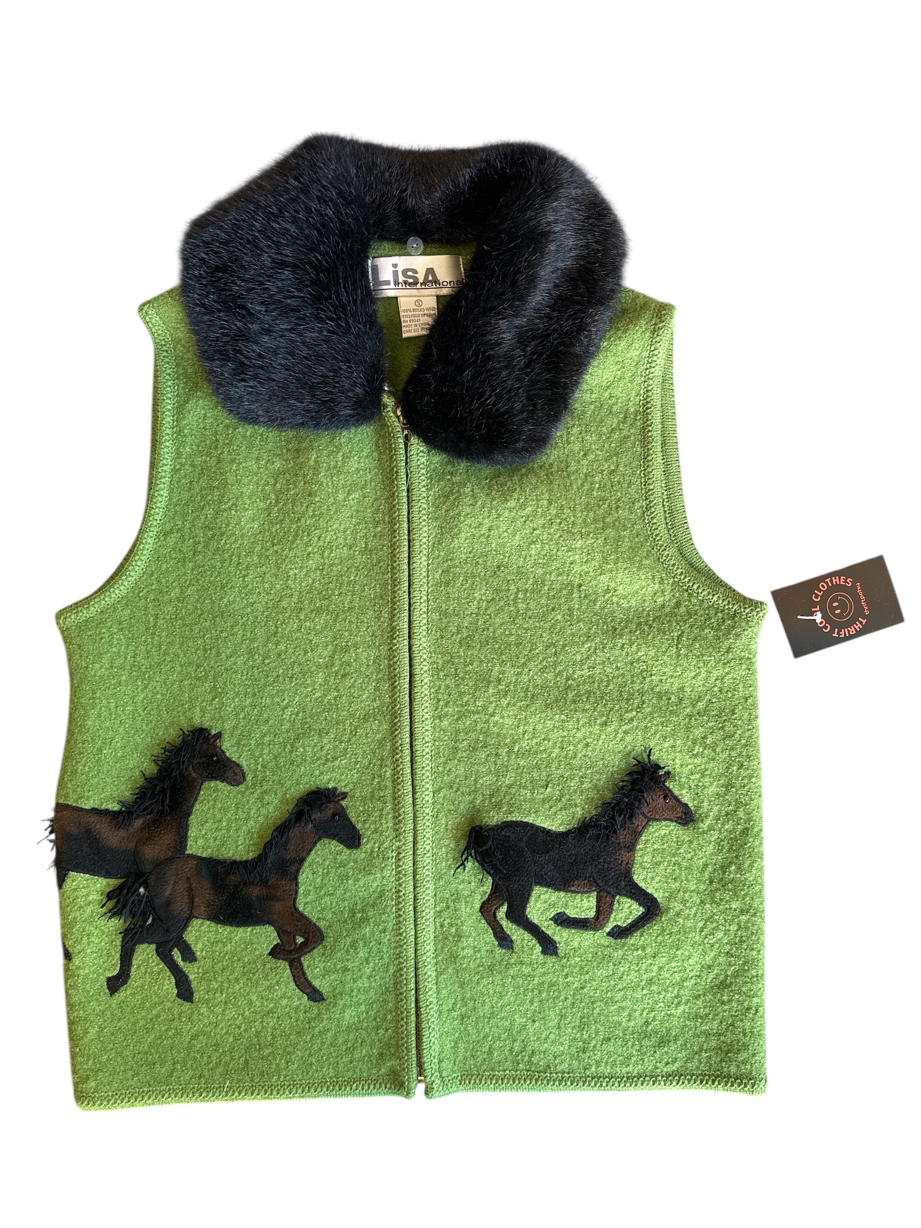 green black lisa international horse vest, s