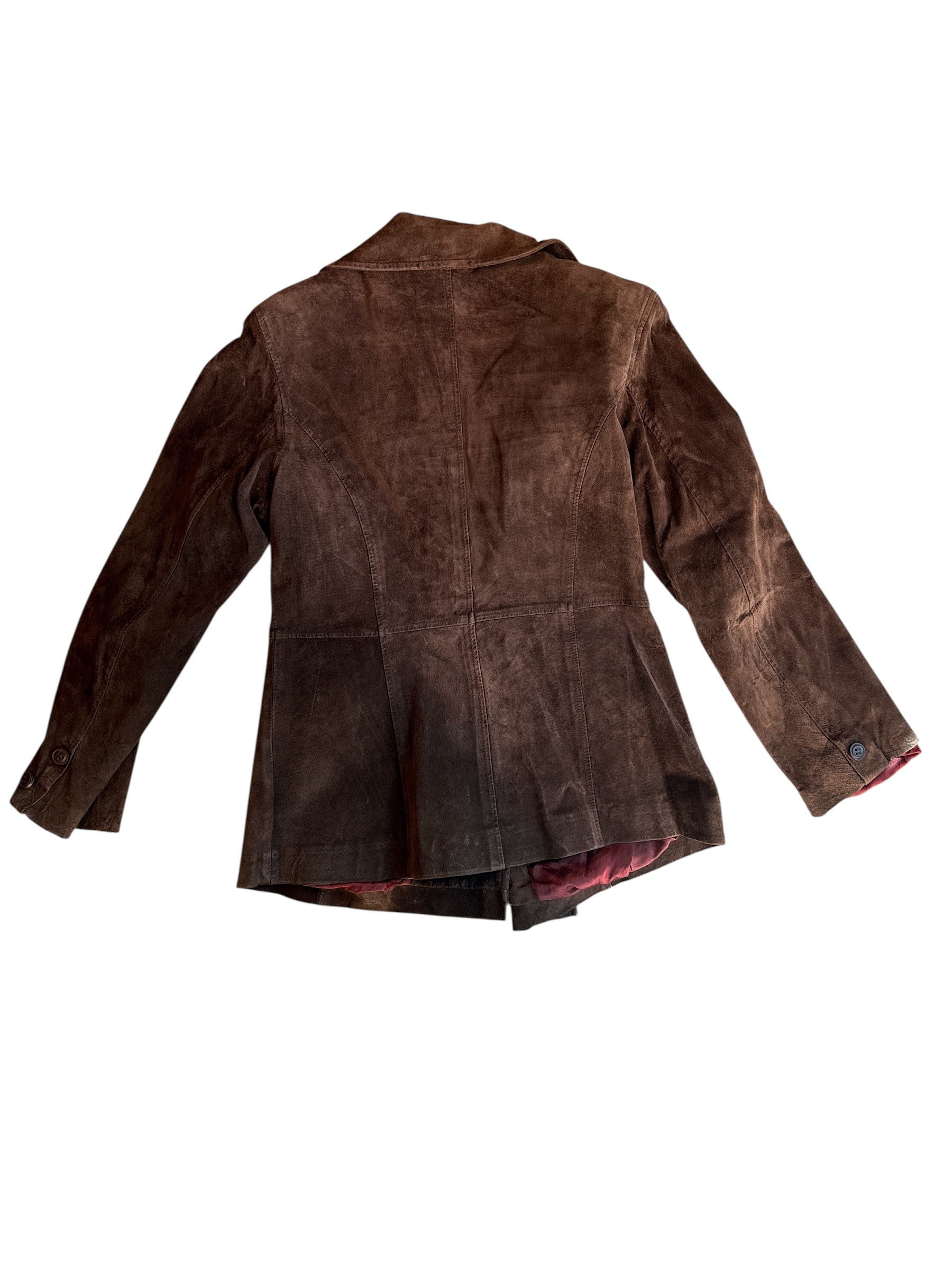 brown rubbish leather jacket, m