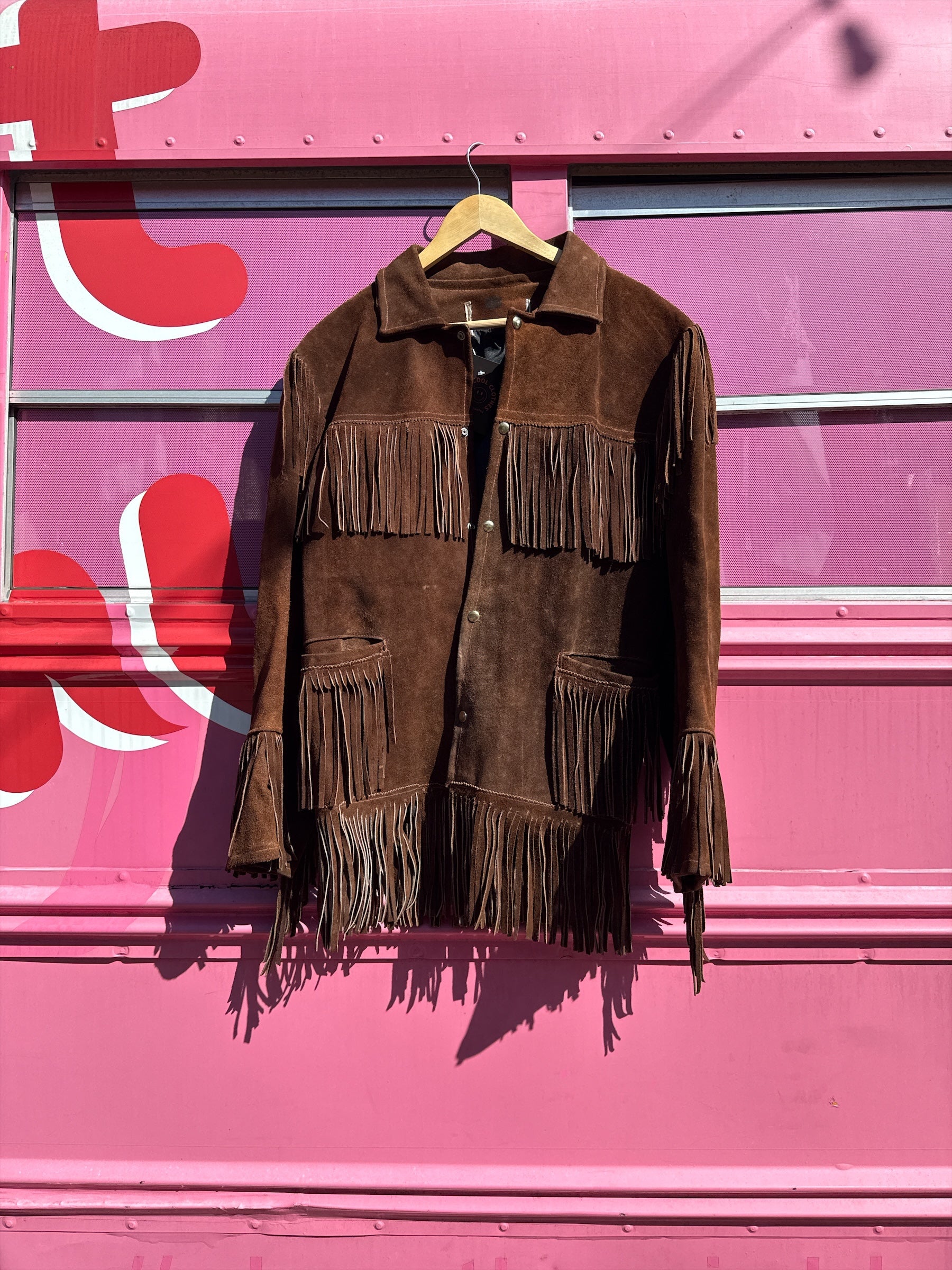 brown  fringe leather jacket