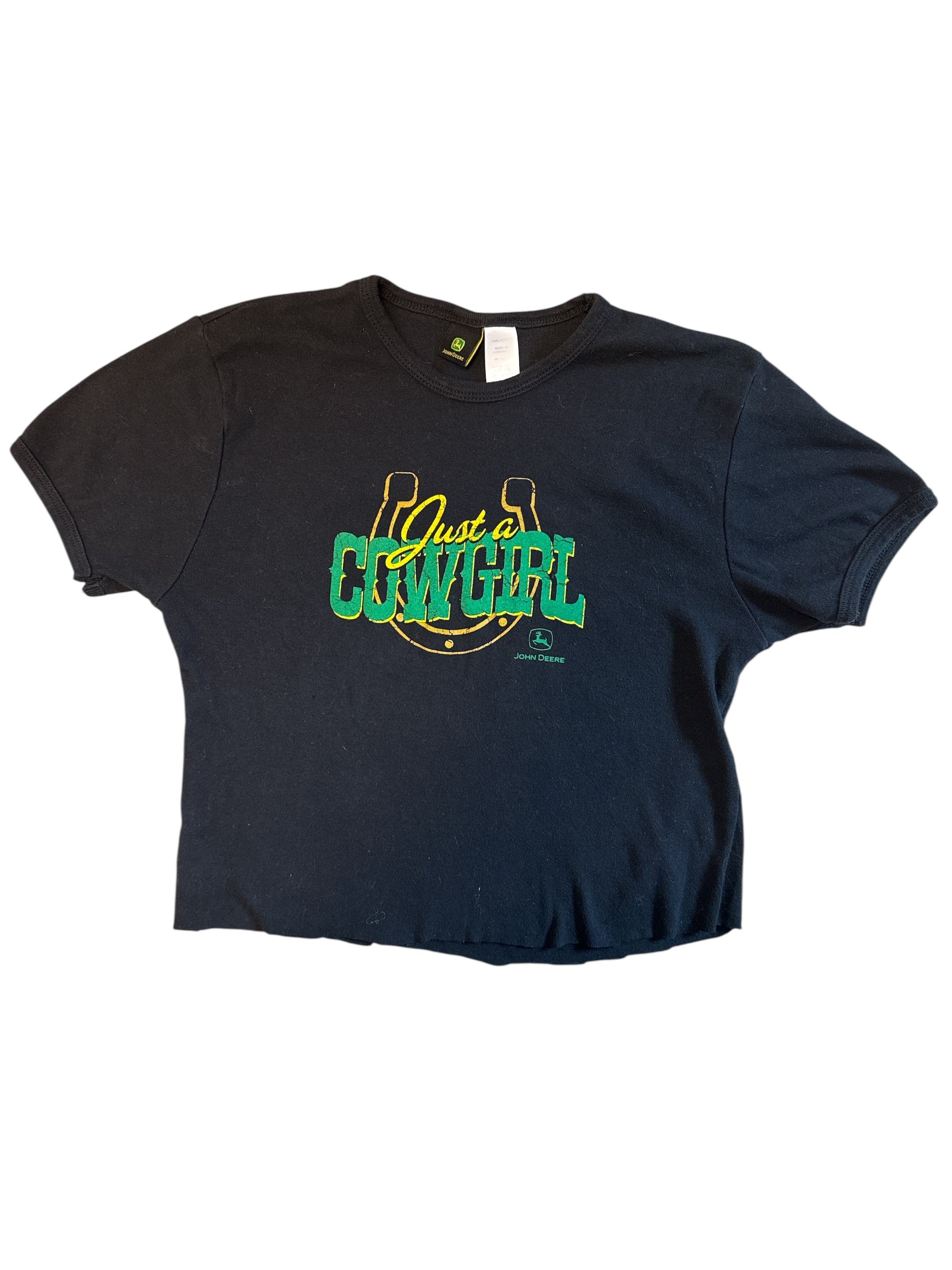 Black John deere Logo baby tee, L (fits like m)
