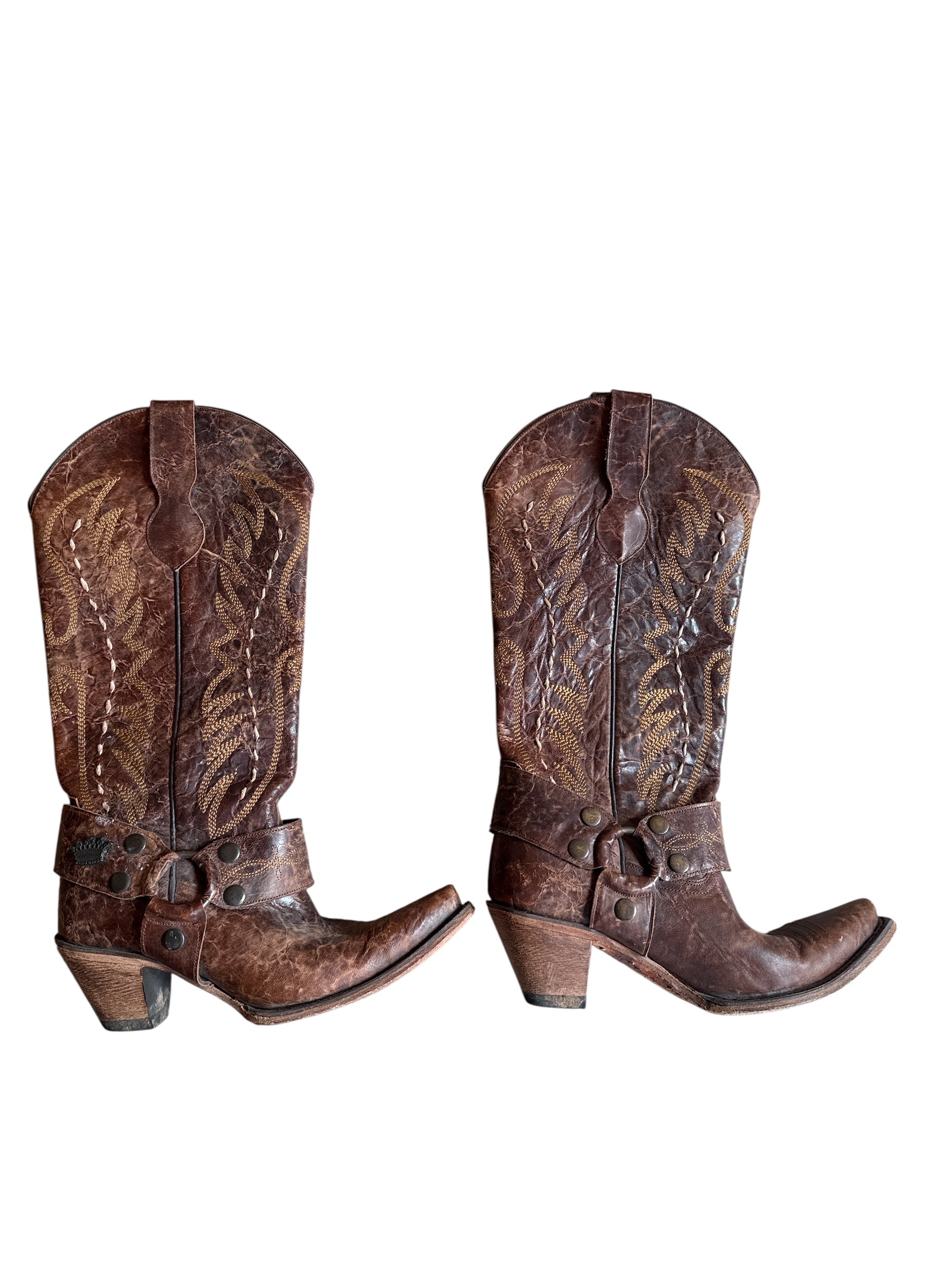 brown junk gypsy cowboy boots, 8