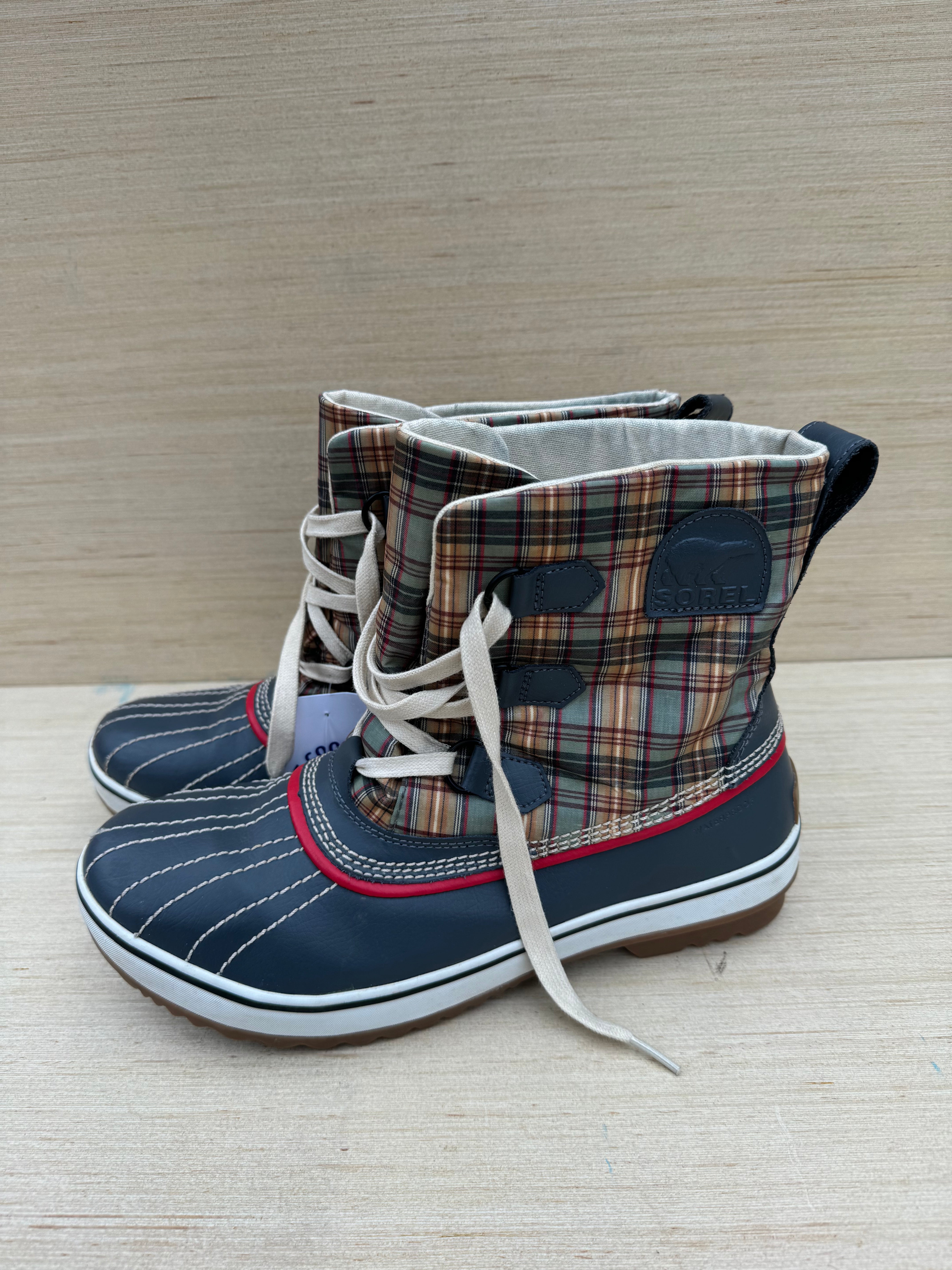 multi Sorrel plaid boots, 9.5 womens