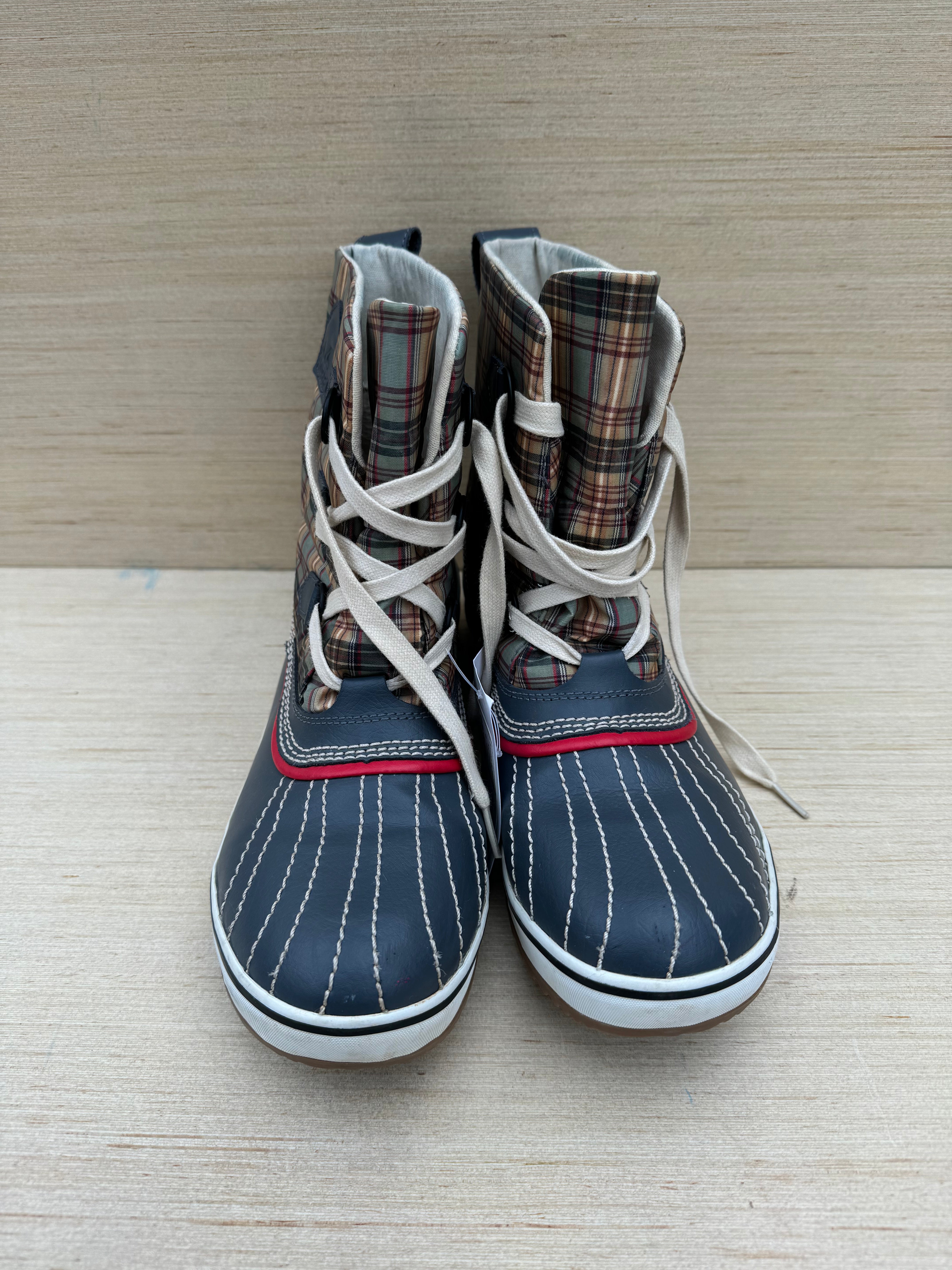 multi Sorrel plaid boots, 9.5 womens