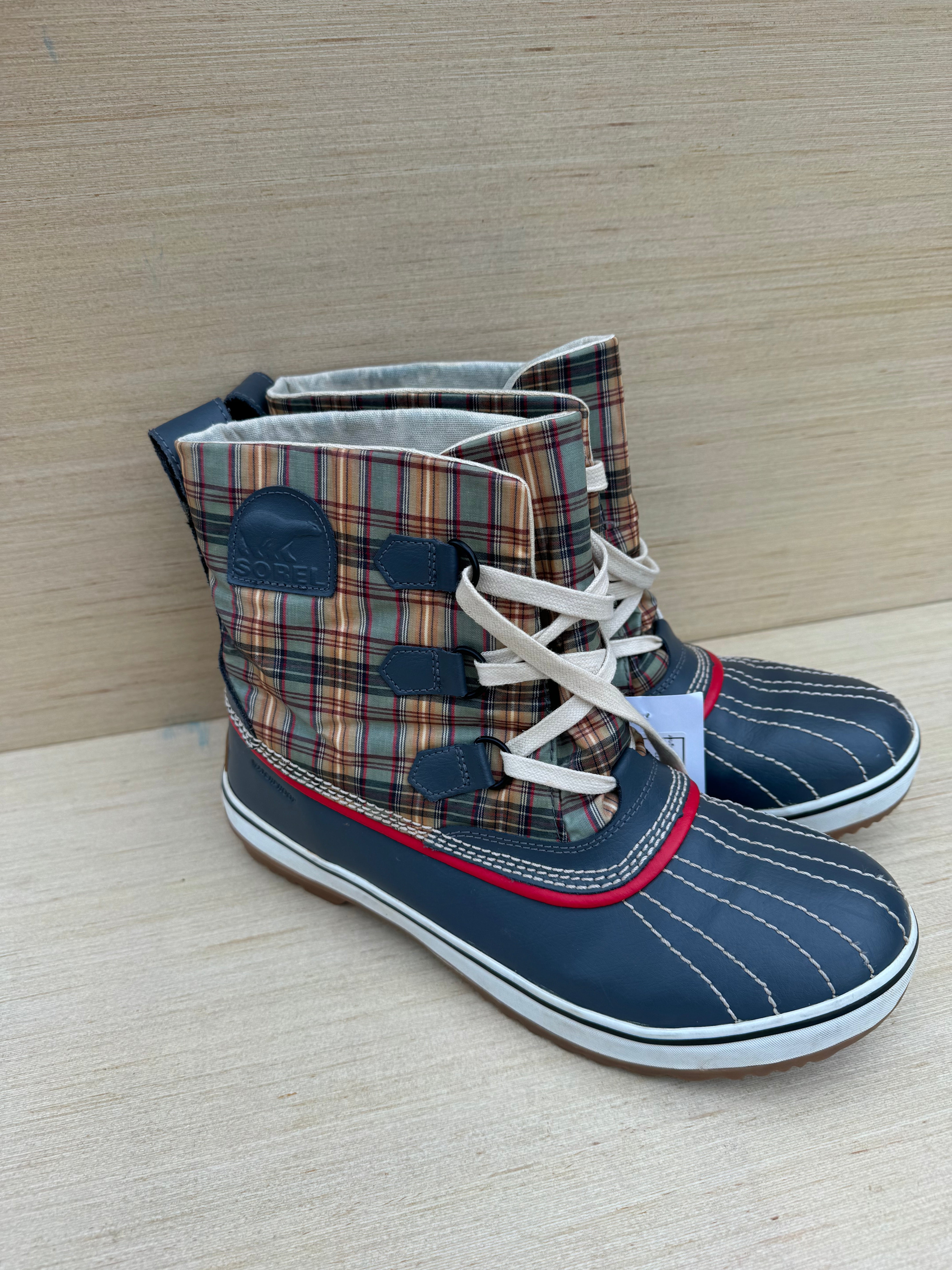 multi Sorrel plaid boots, 9.5 womens
