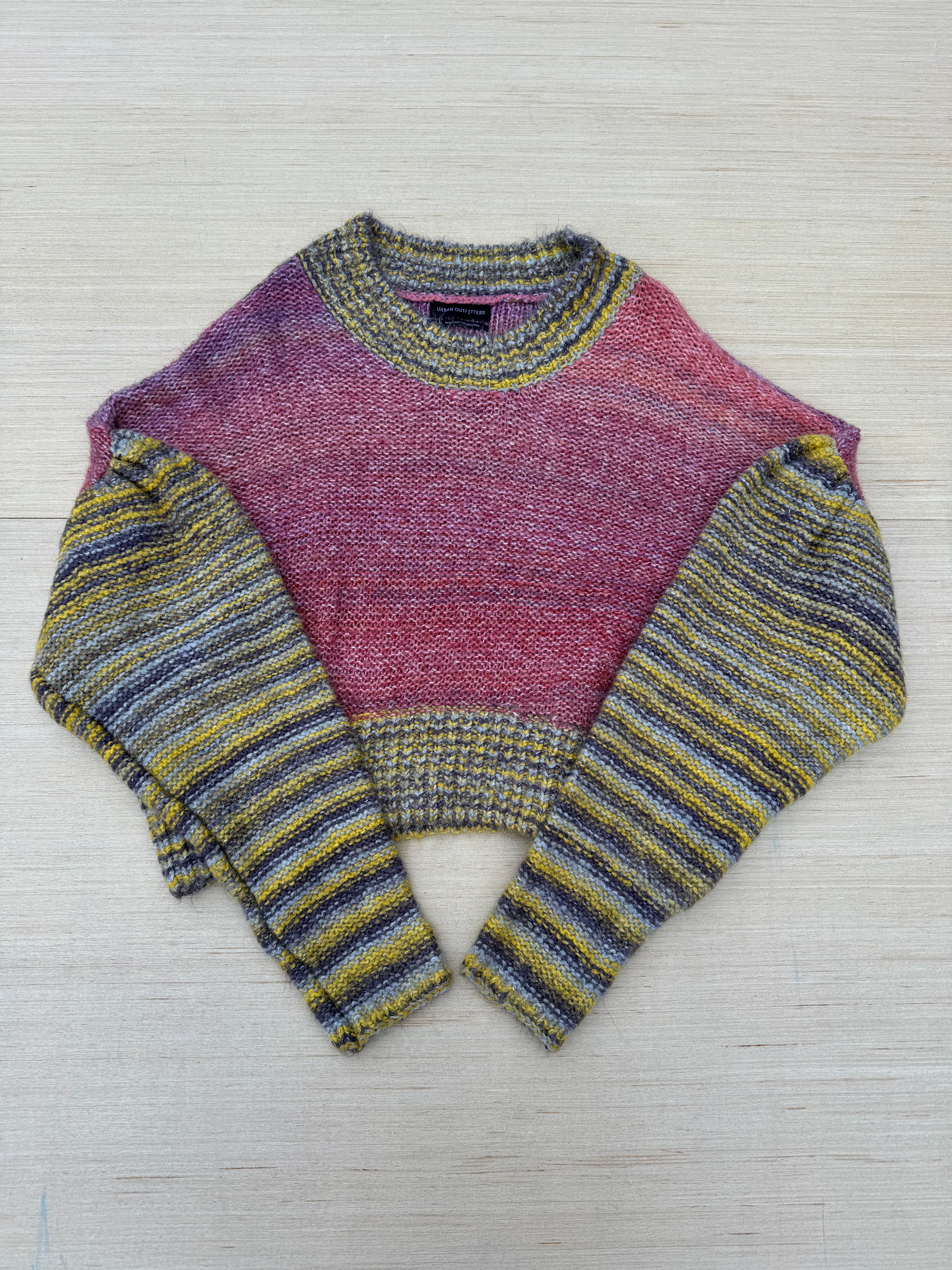 pink yellow Urban outfitters knit sweater, L