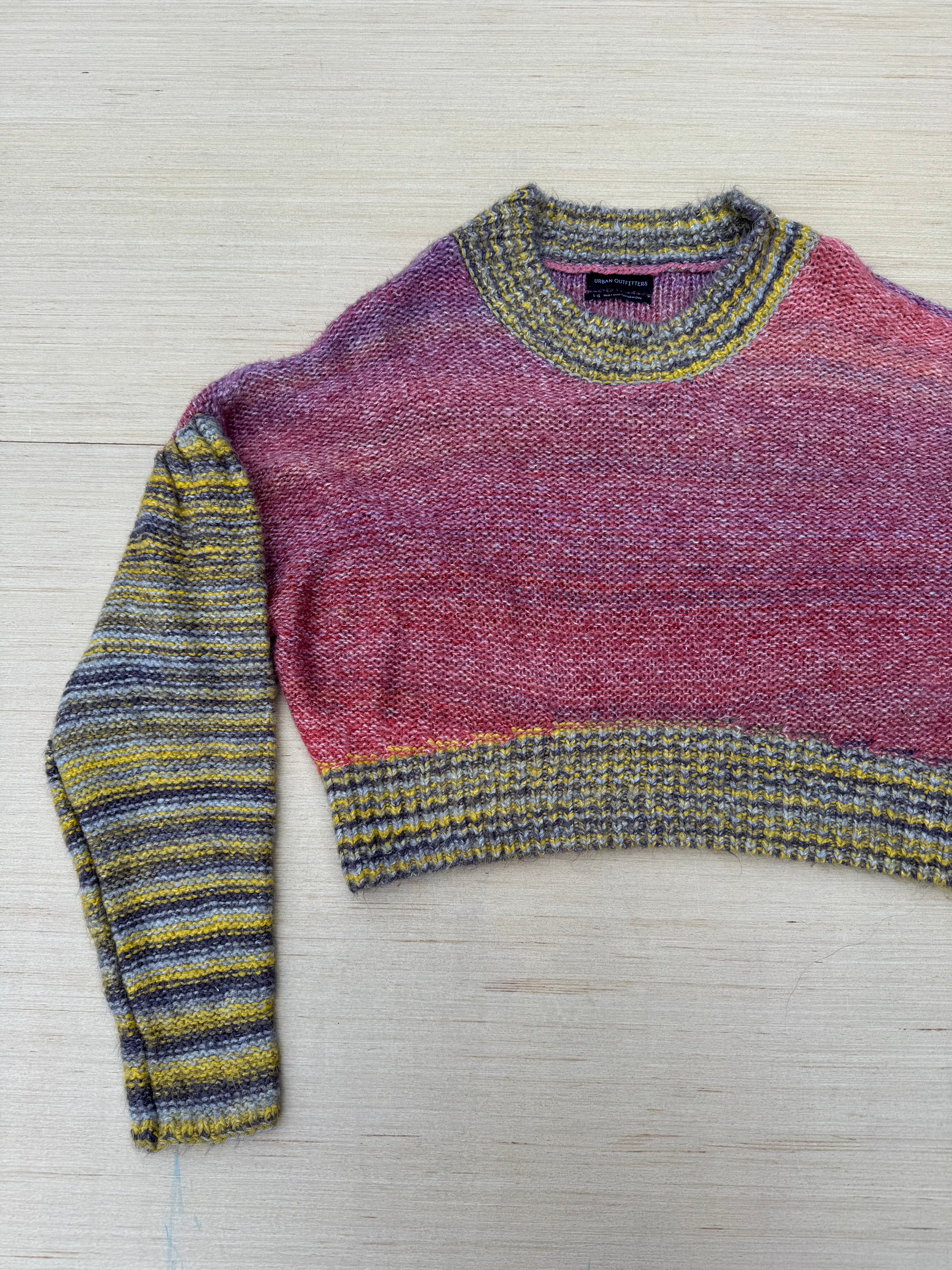 pink yellow Urban outfitters knit sweater, L