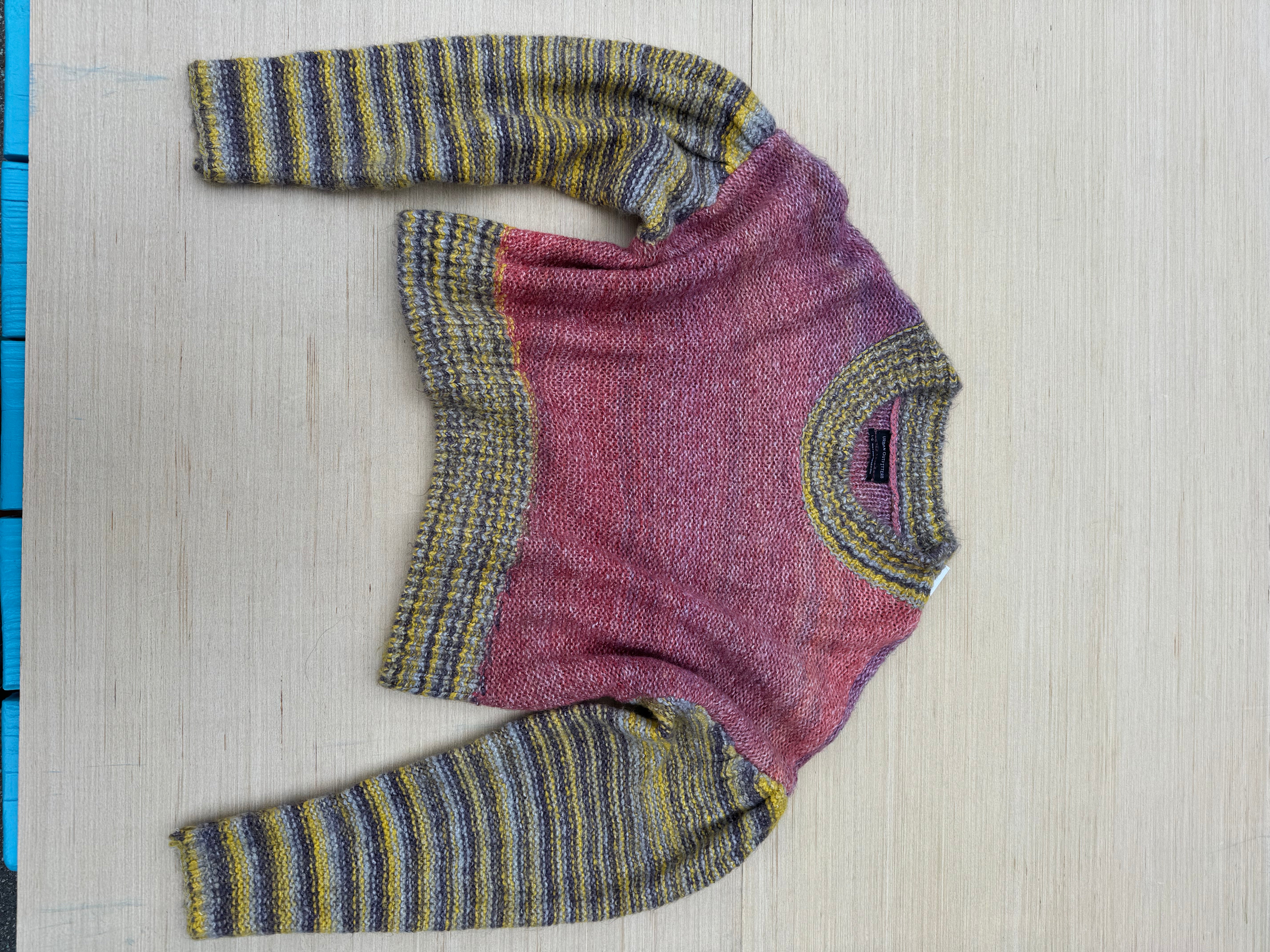 pink yellow Urban outfitters knit sweater, L