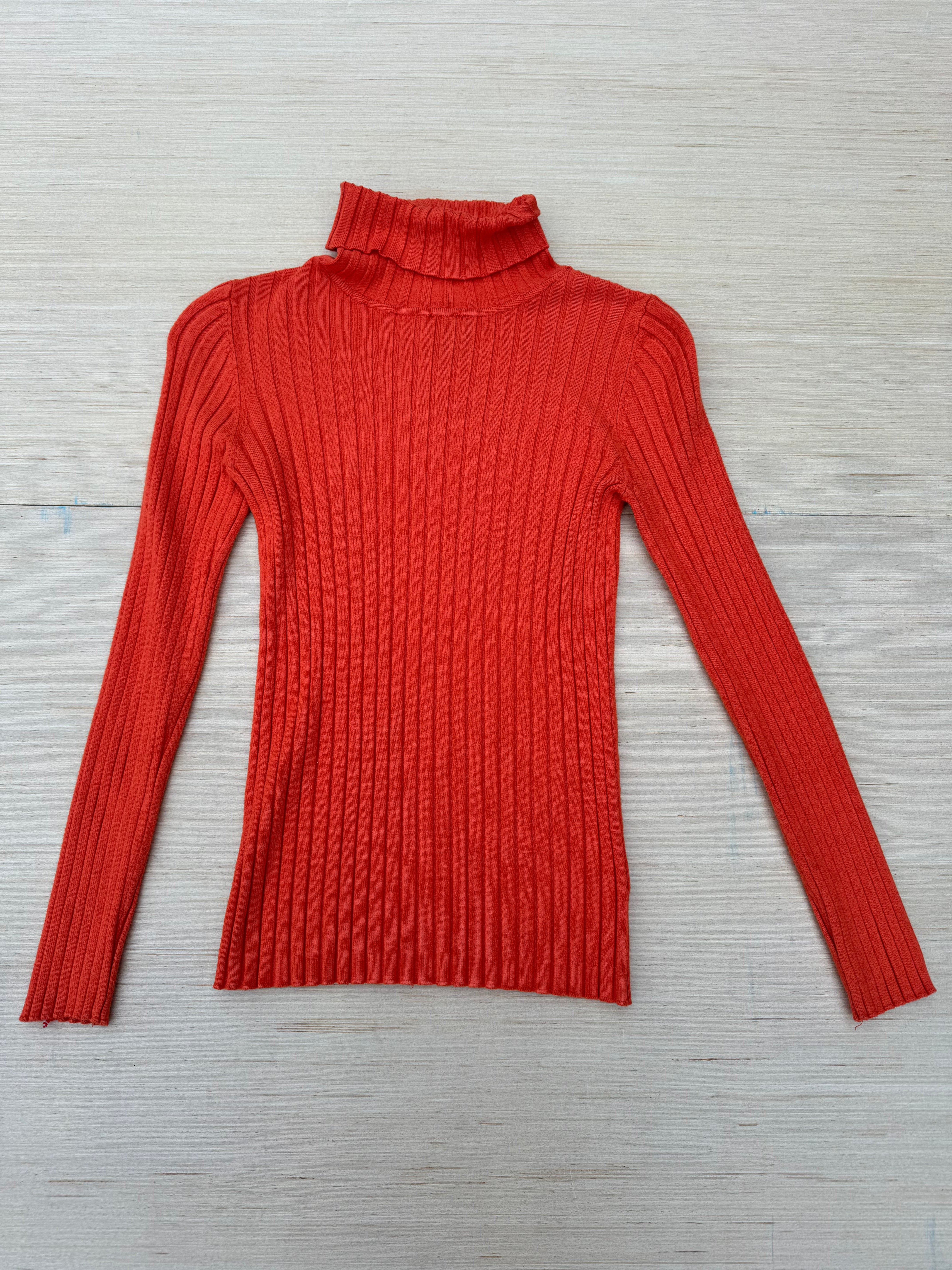 Orange George Ribbed turtleneck, M