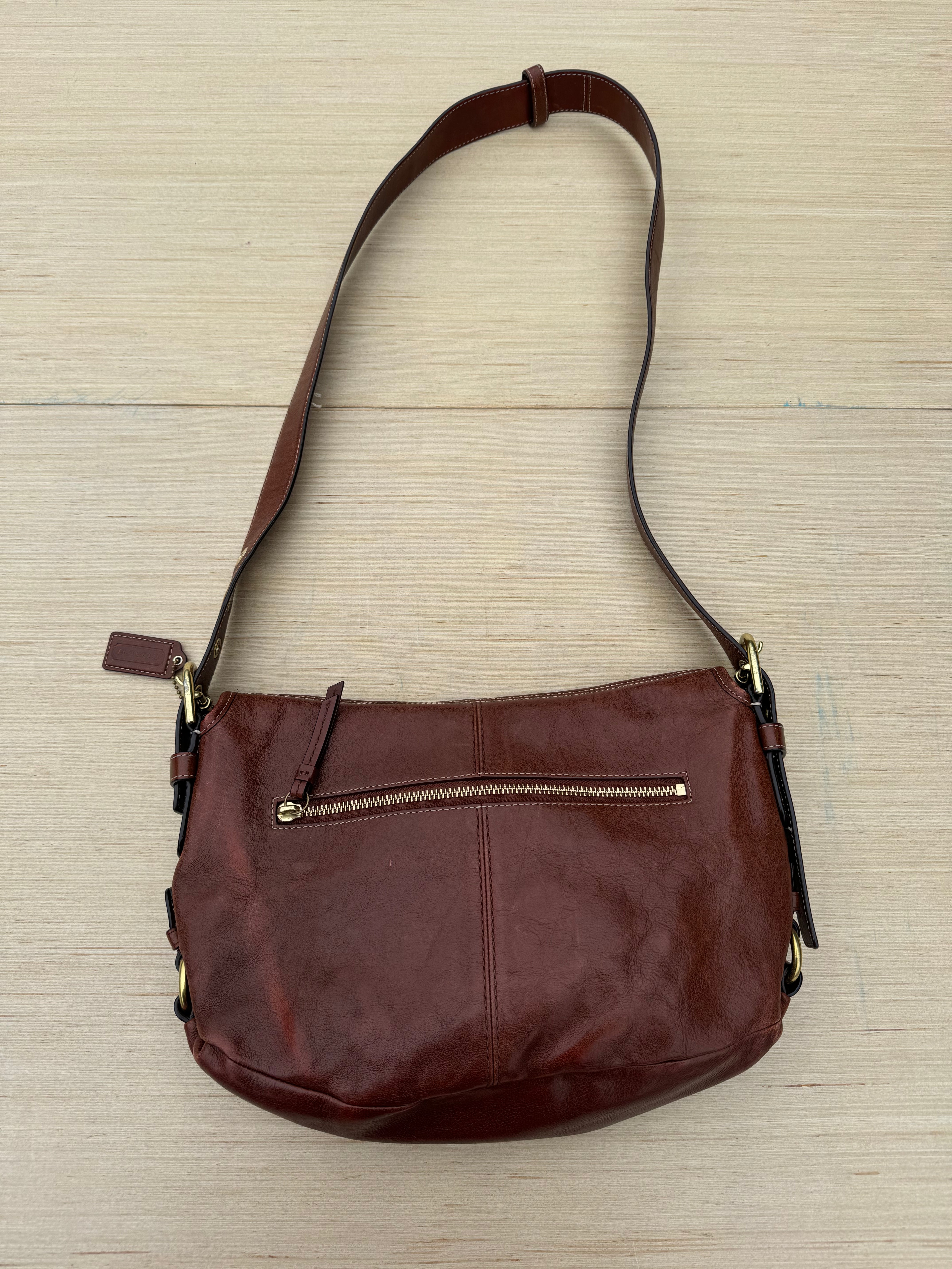 brown coach leather bag
