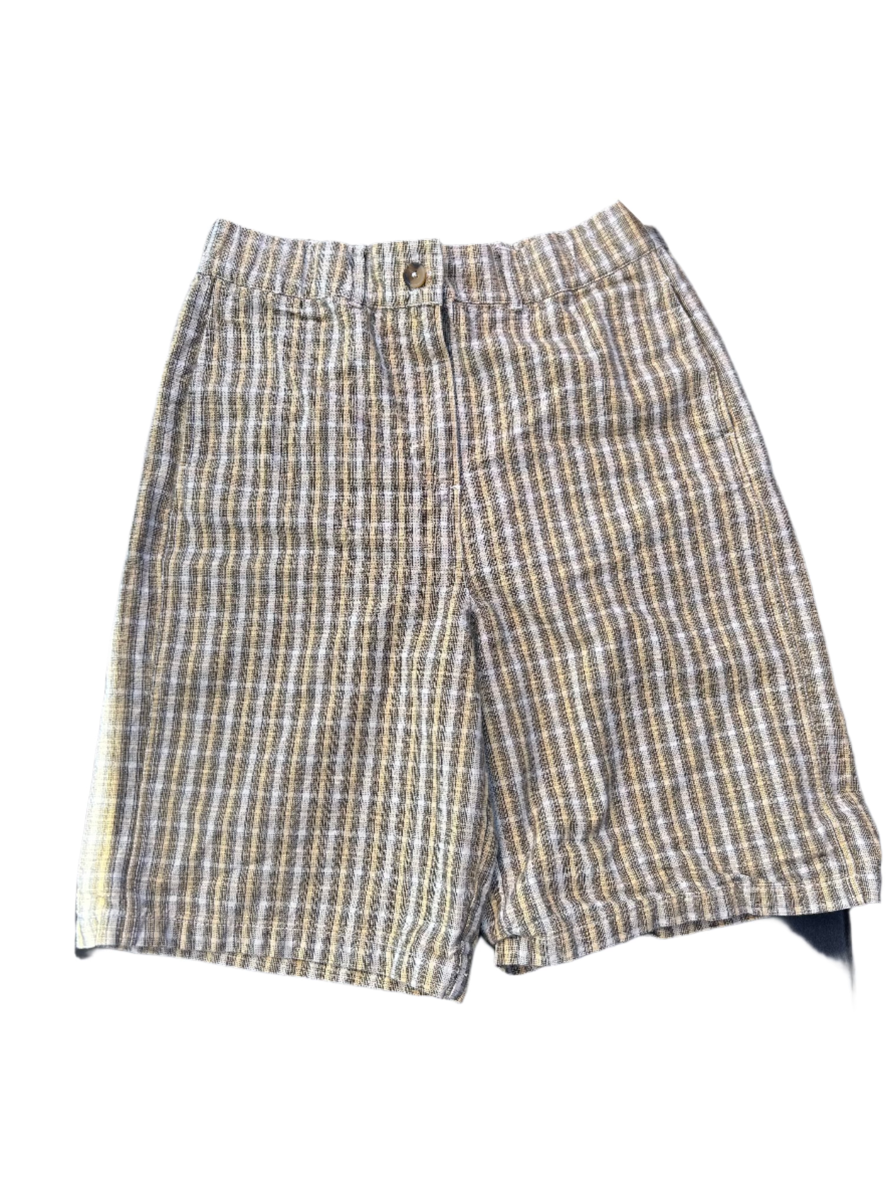 yellow urban outfitters plaid elastic shorts, m