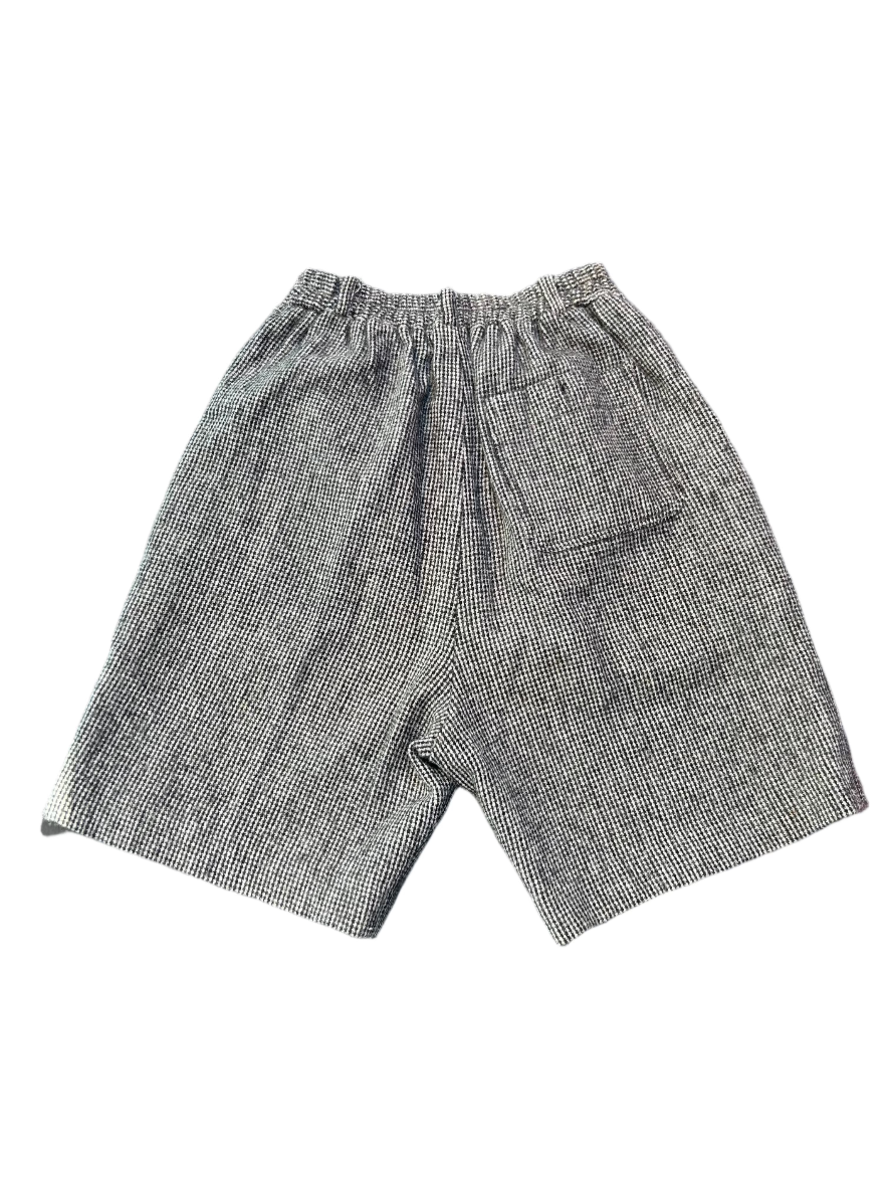 black white oz doll houndstooth knit long shorts, m