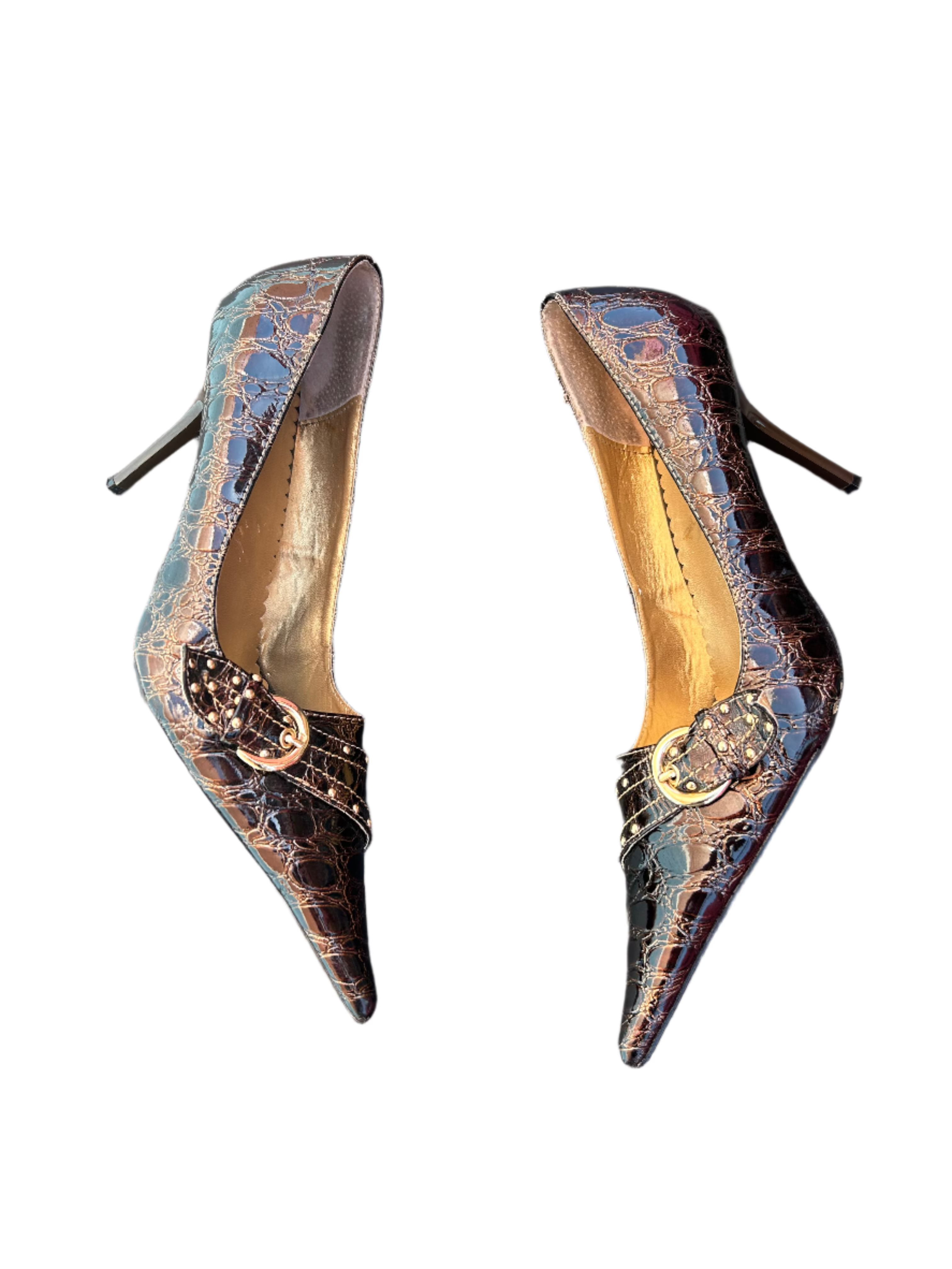 brown Pierre dumas buckle kitten heels, 10