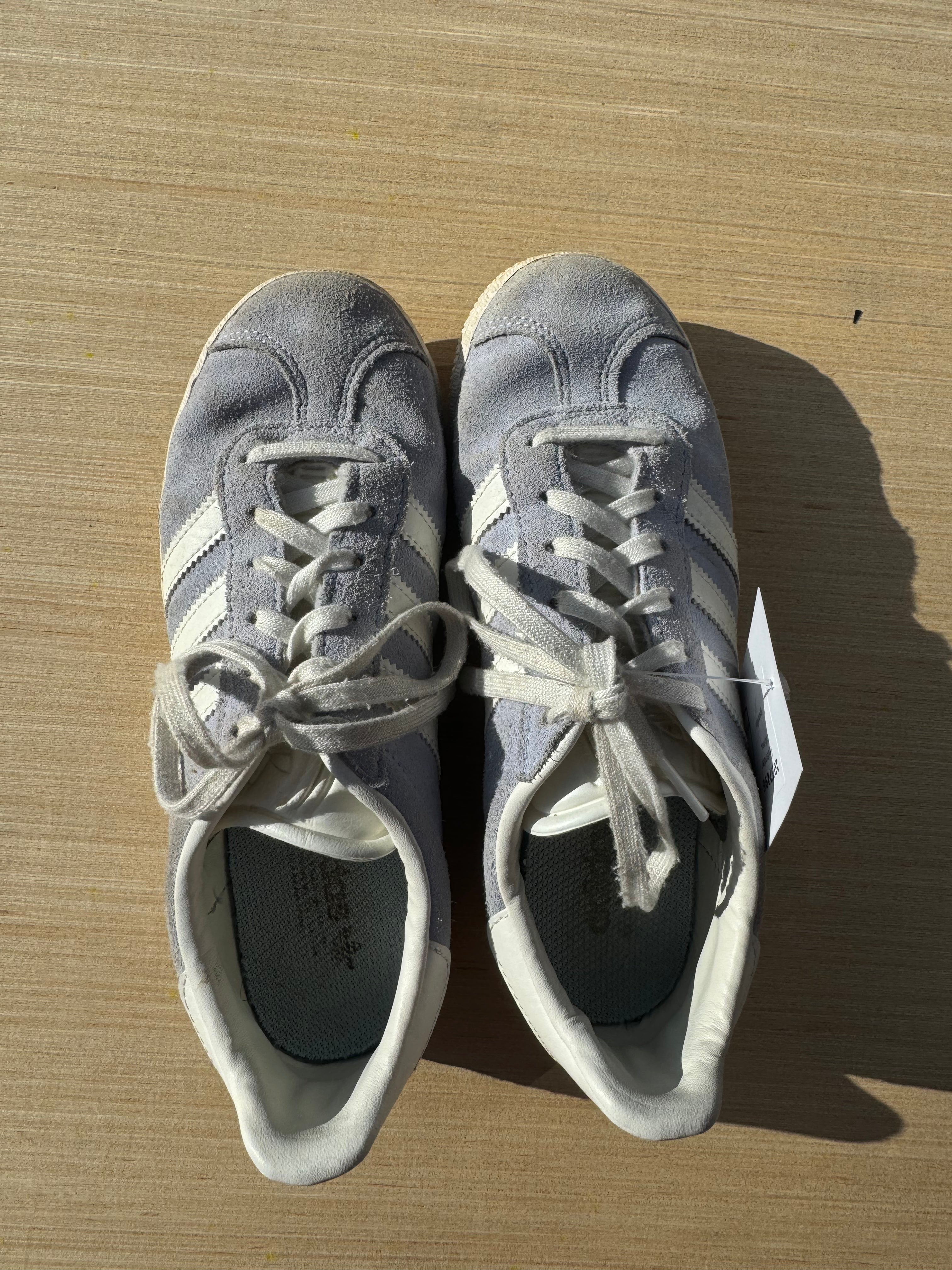 adidas lavendar gazelles, womens 5