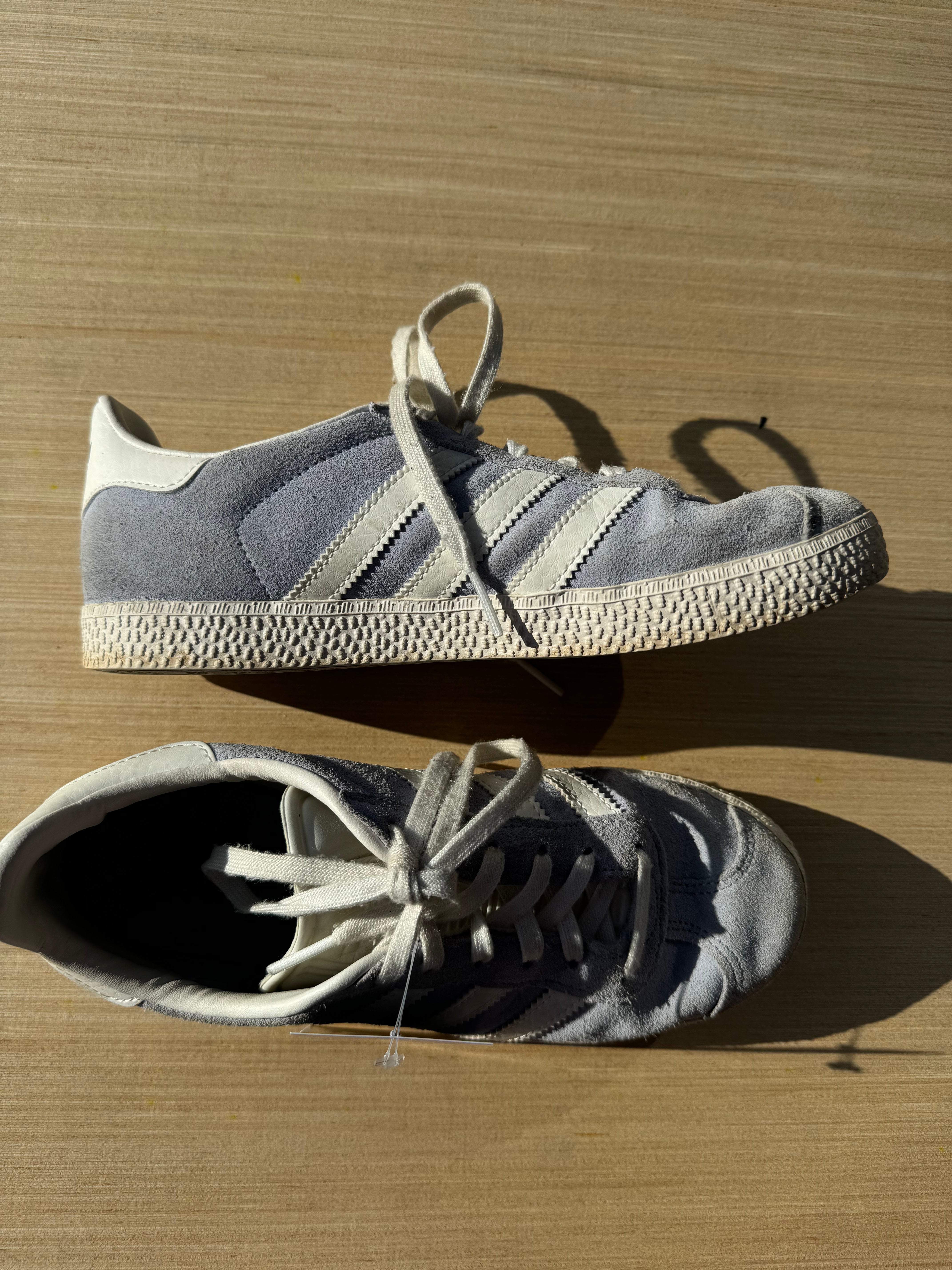 adidas lavendar gazelles, womens 5