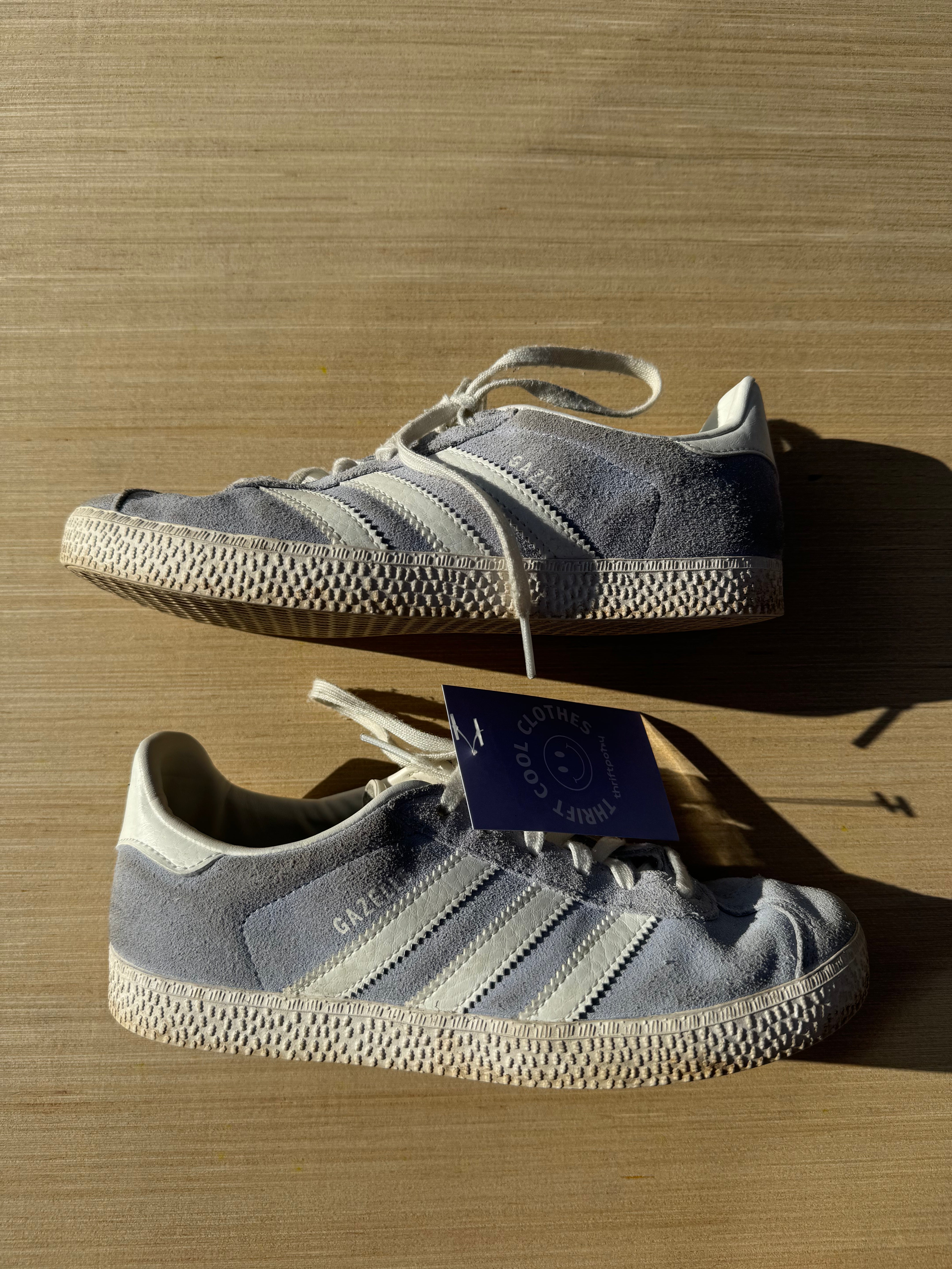 adidas lavendar gazelles, womens 5
