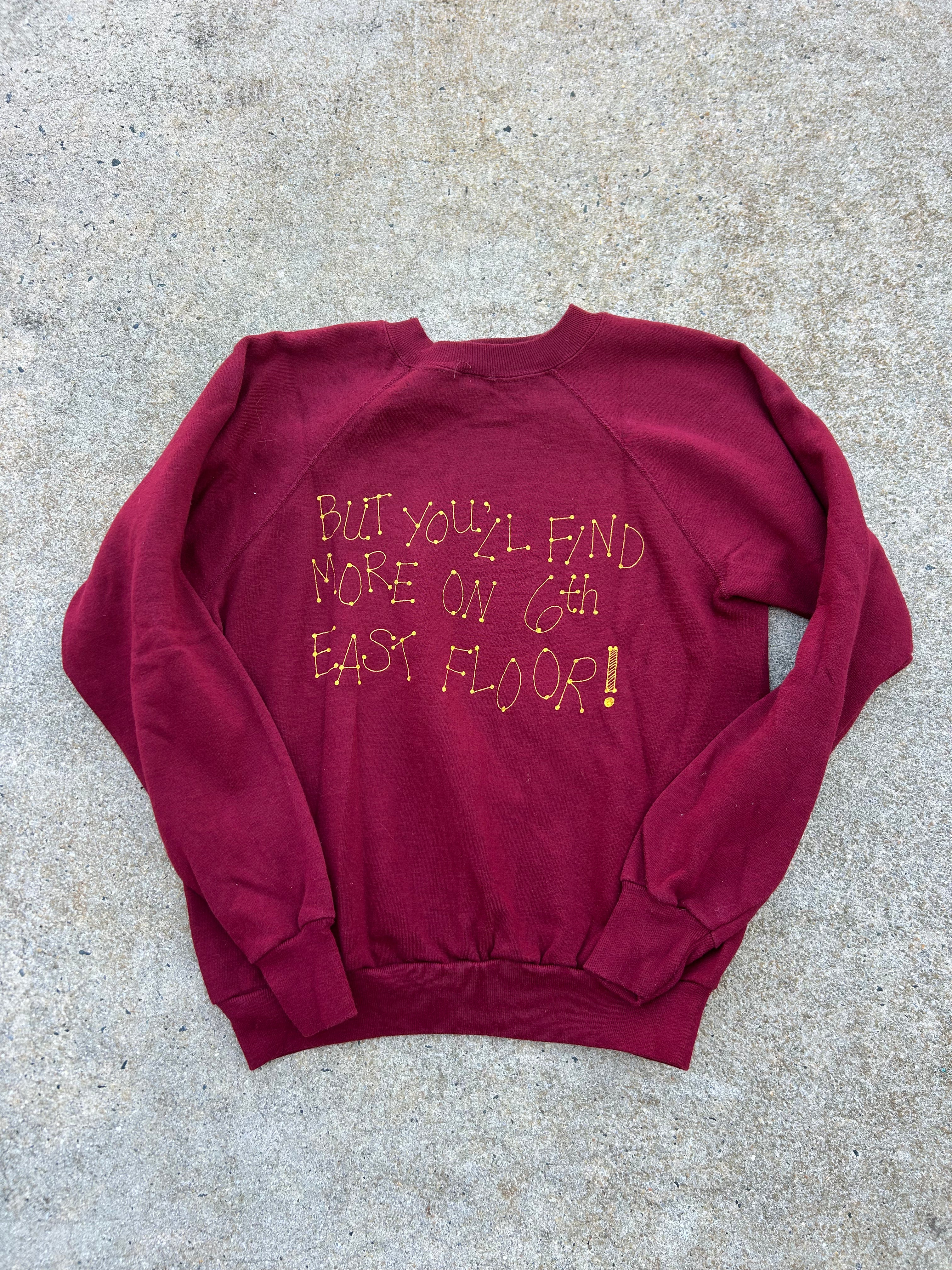 Red  1970s chapel hill crewneck