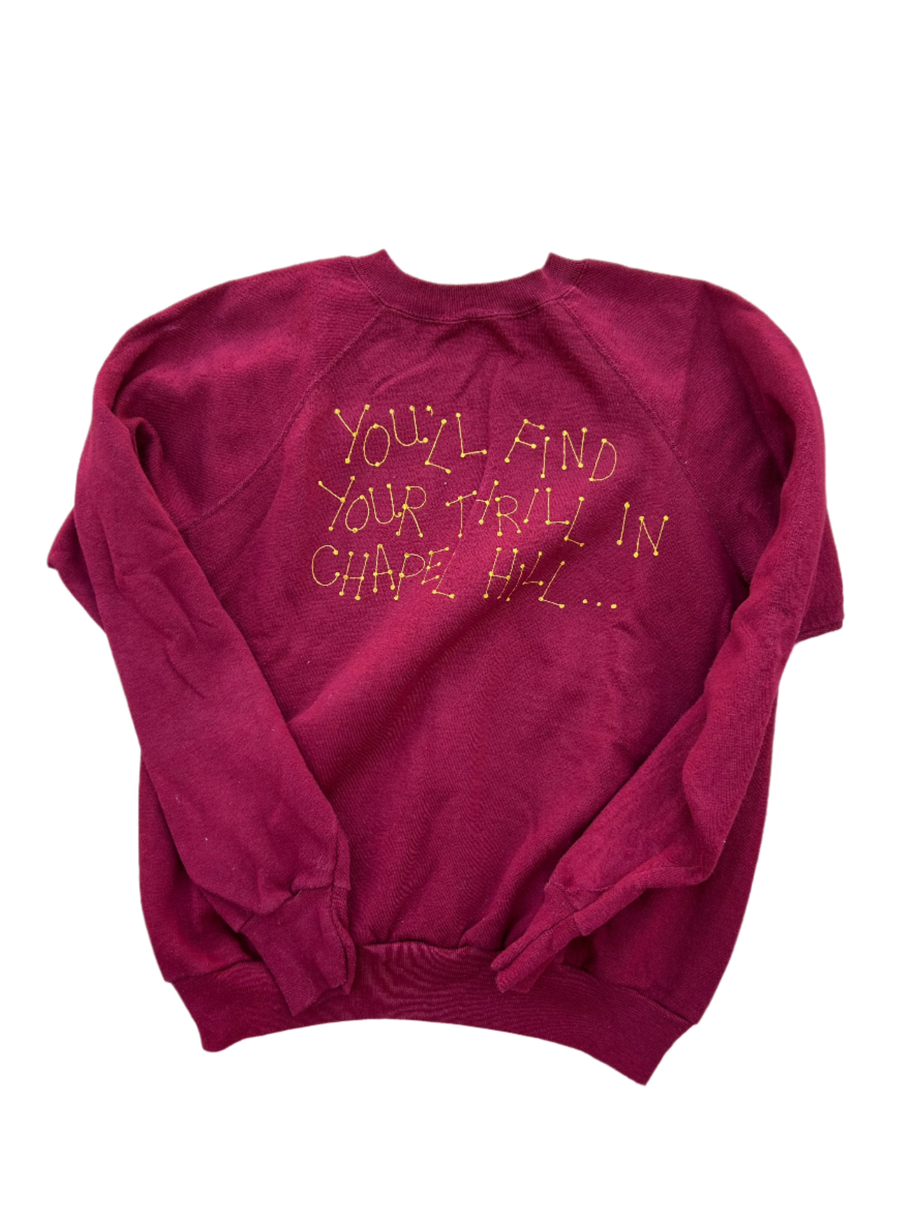 Red  1970s chapel hill crewneck