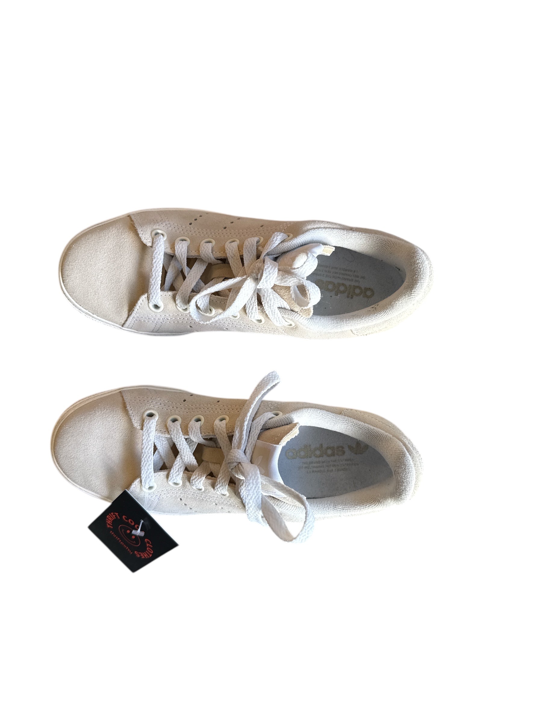 beige adidas sneakers, 6 women’s
