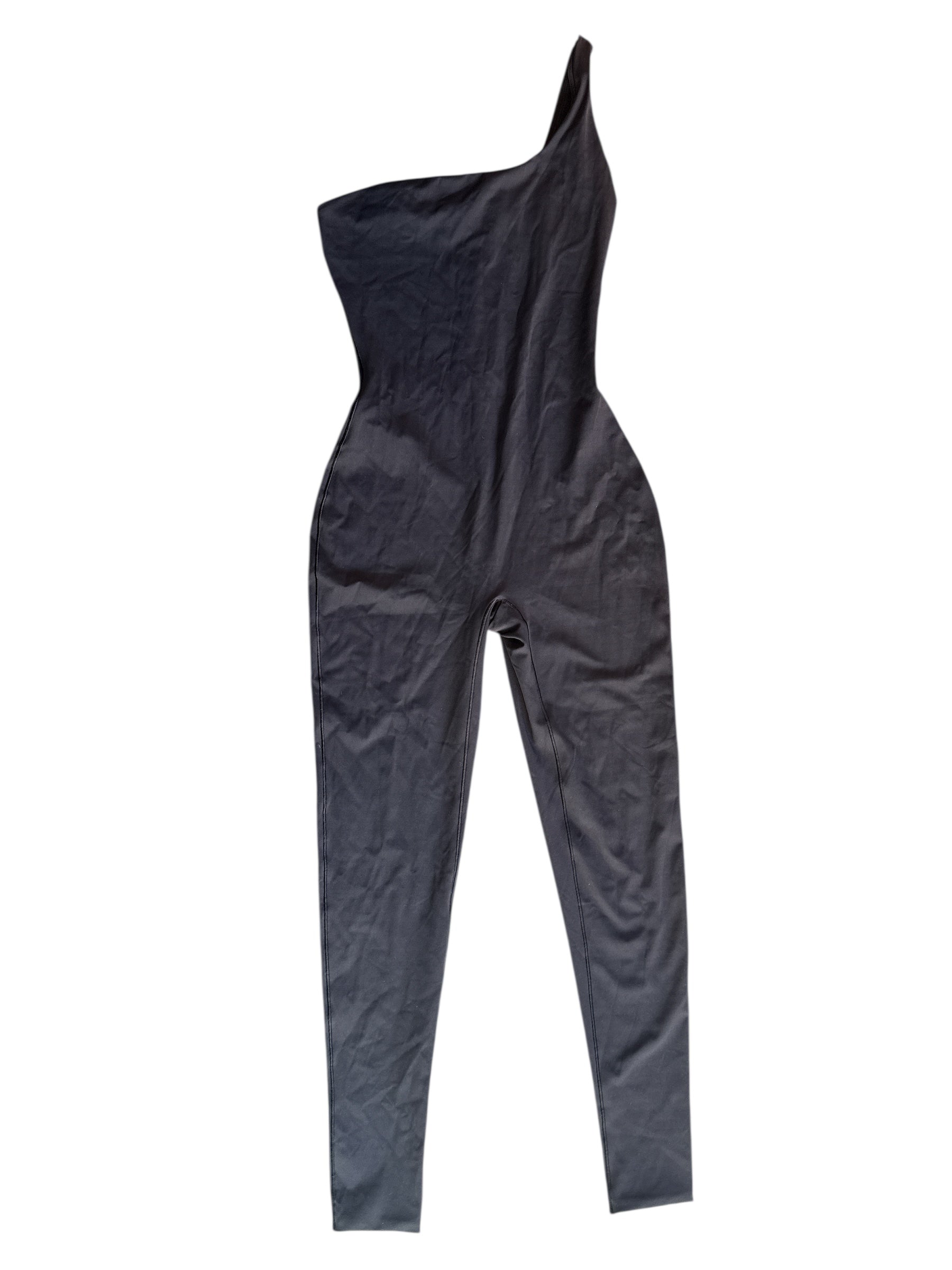 black Skims One shoulder jumpsuit, m