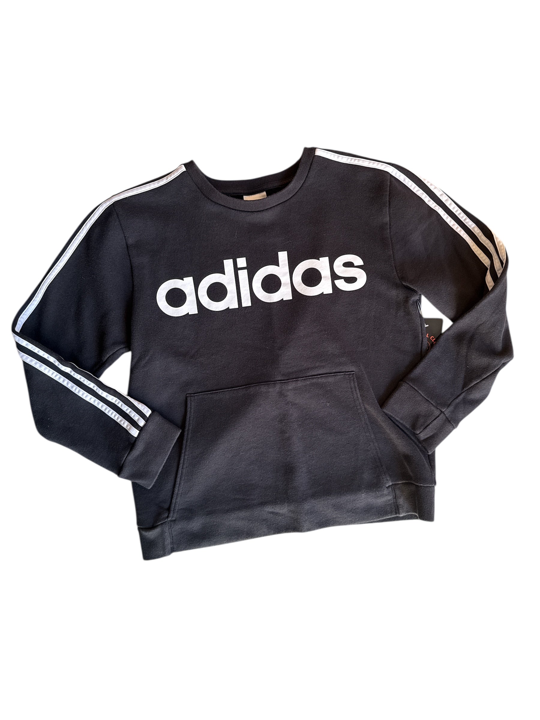Black Adidas Logo Crewneck w pocket, 14/16