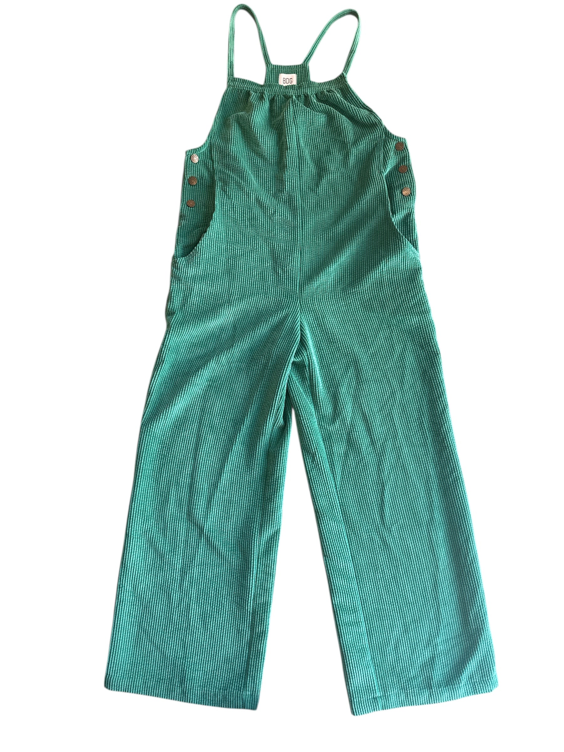 green bdg cord overalls, s