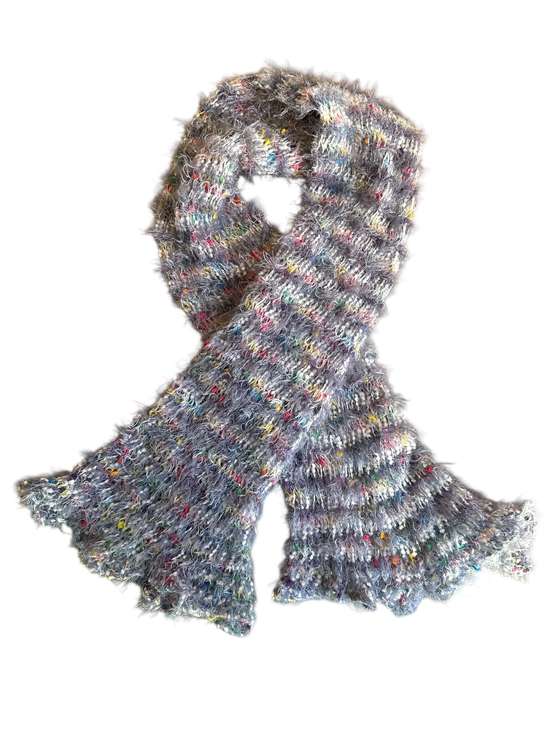purple  fuzzy scarf