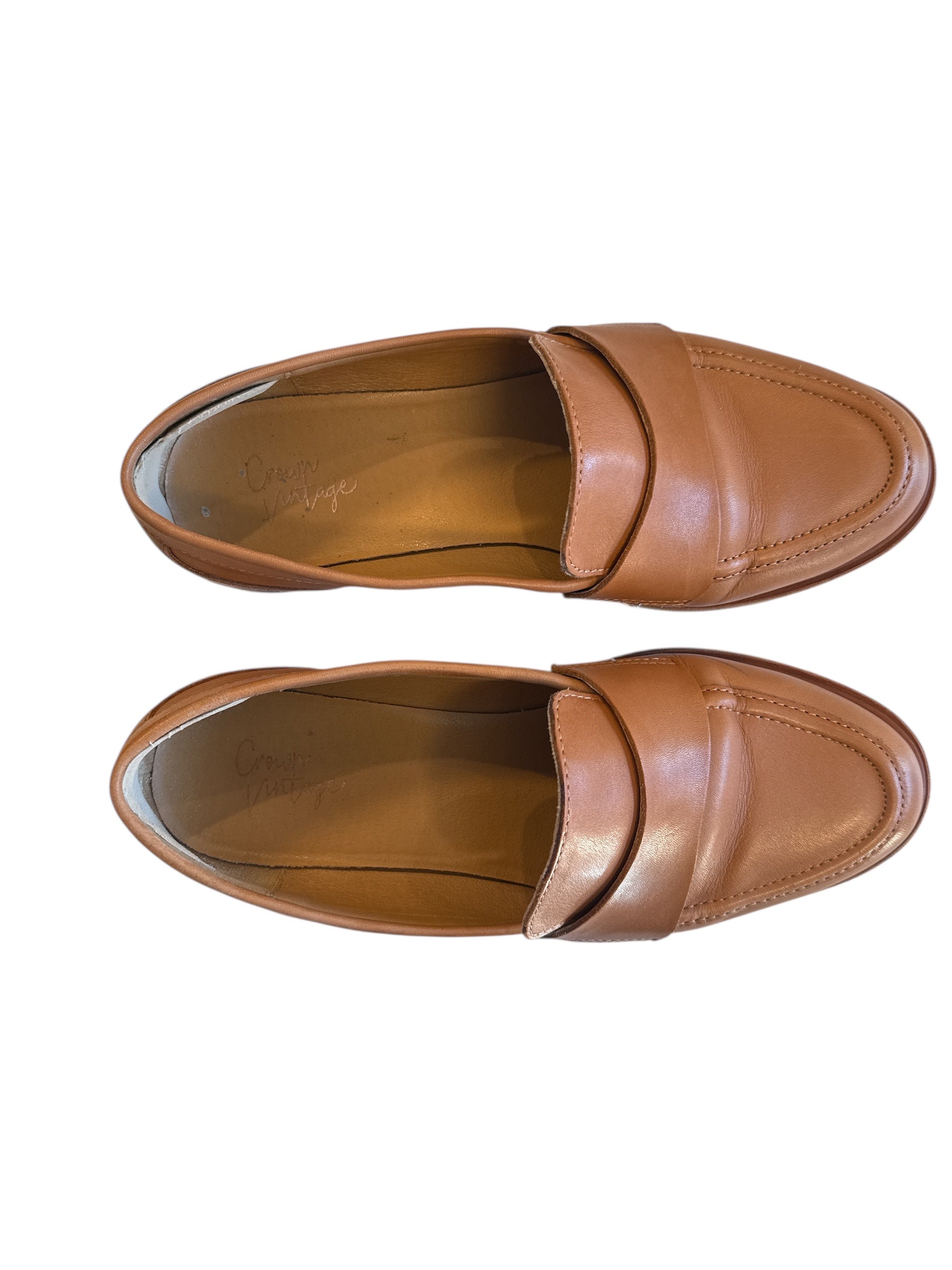 tan crown vintage loafers, 8