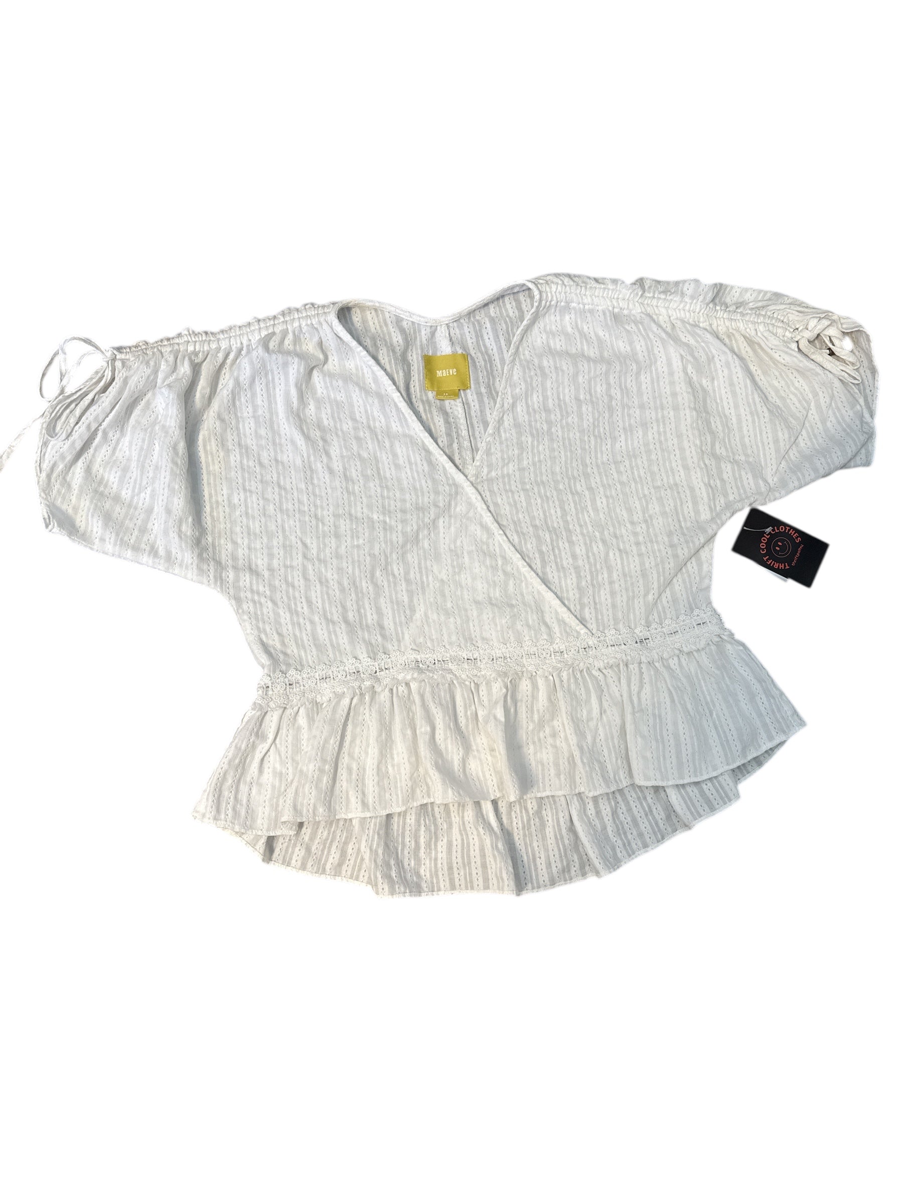 white maeve lace blouse, xs
