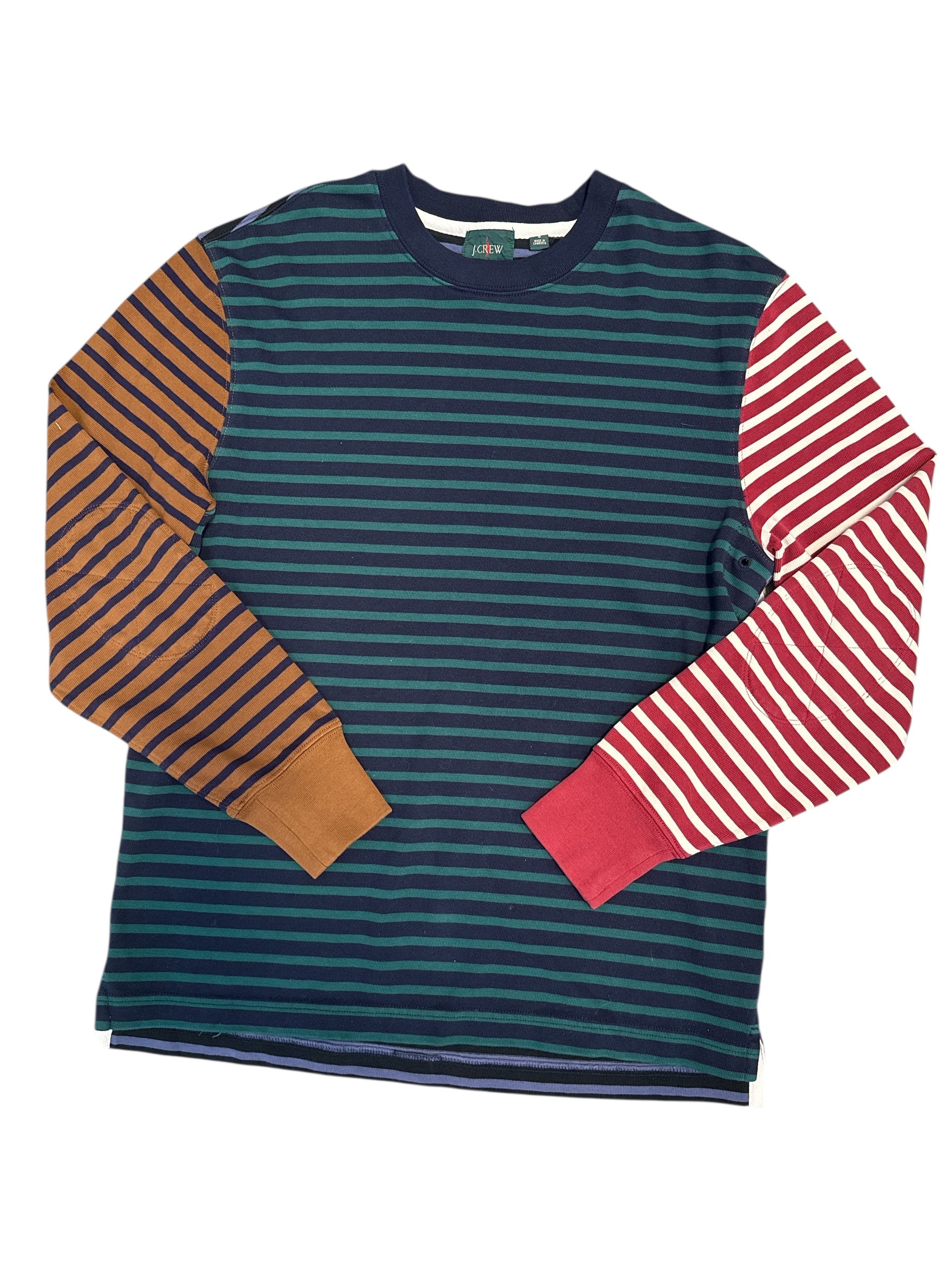 navy green j crew stripe color block, s