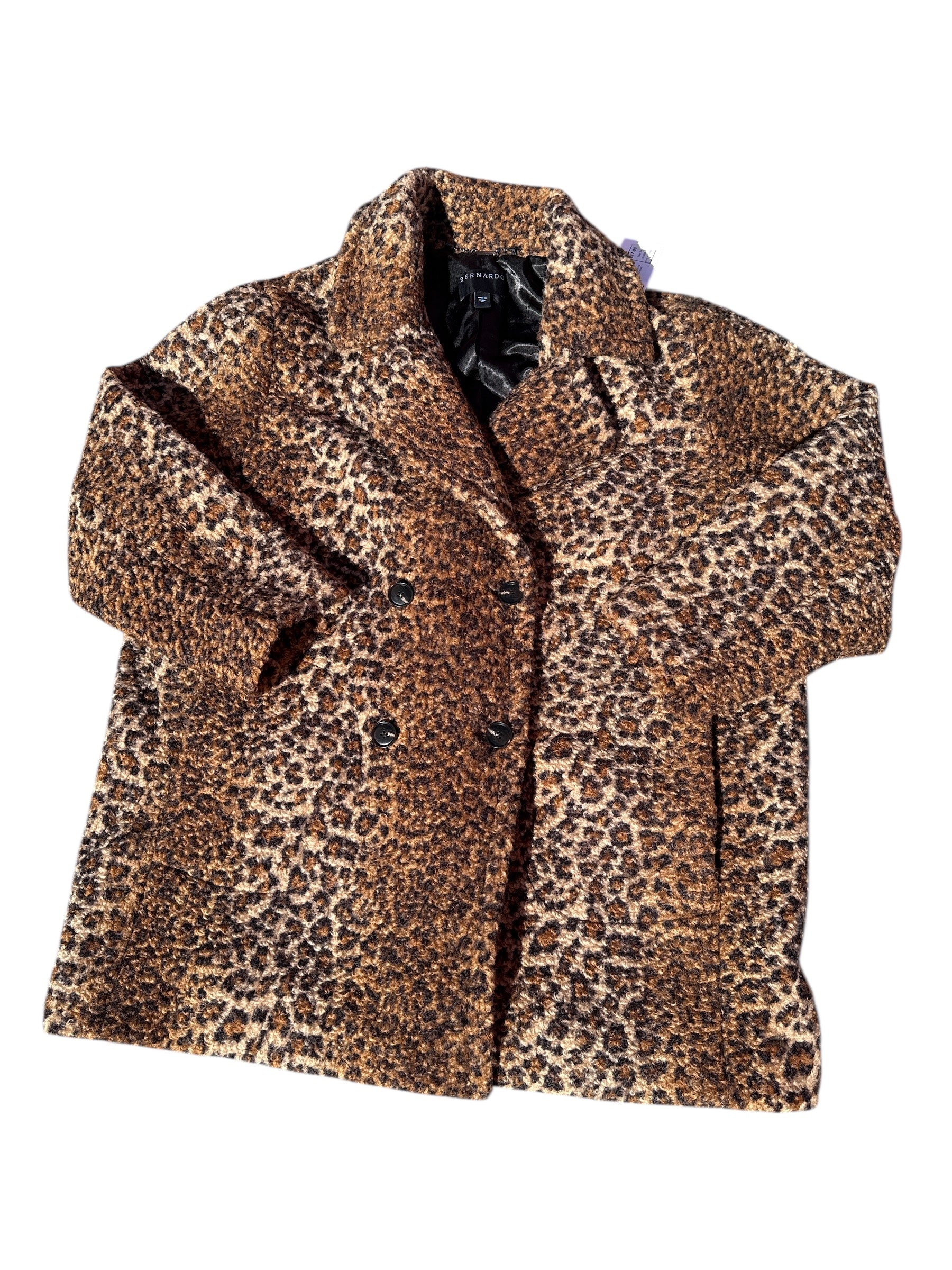 Brown Bernardo Sherpa animal print coat, 3x