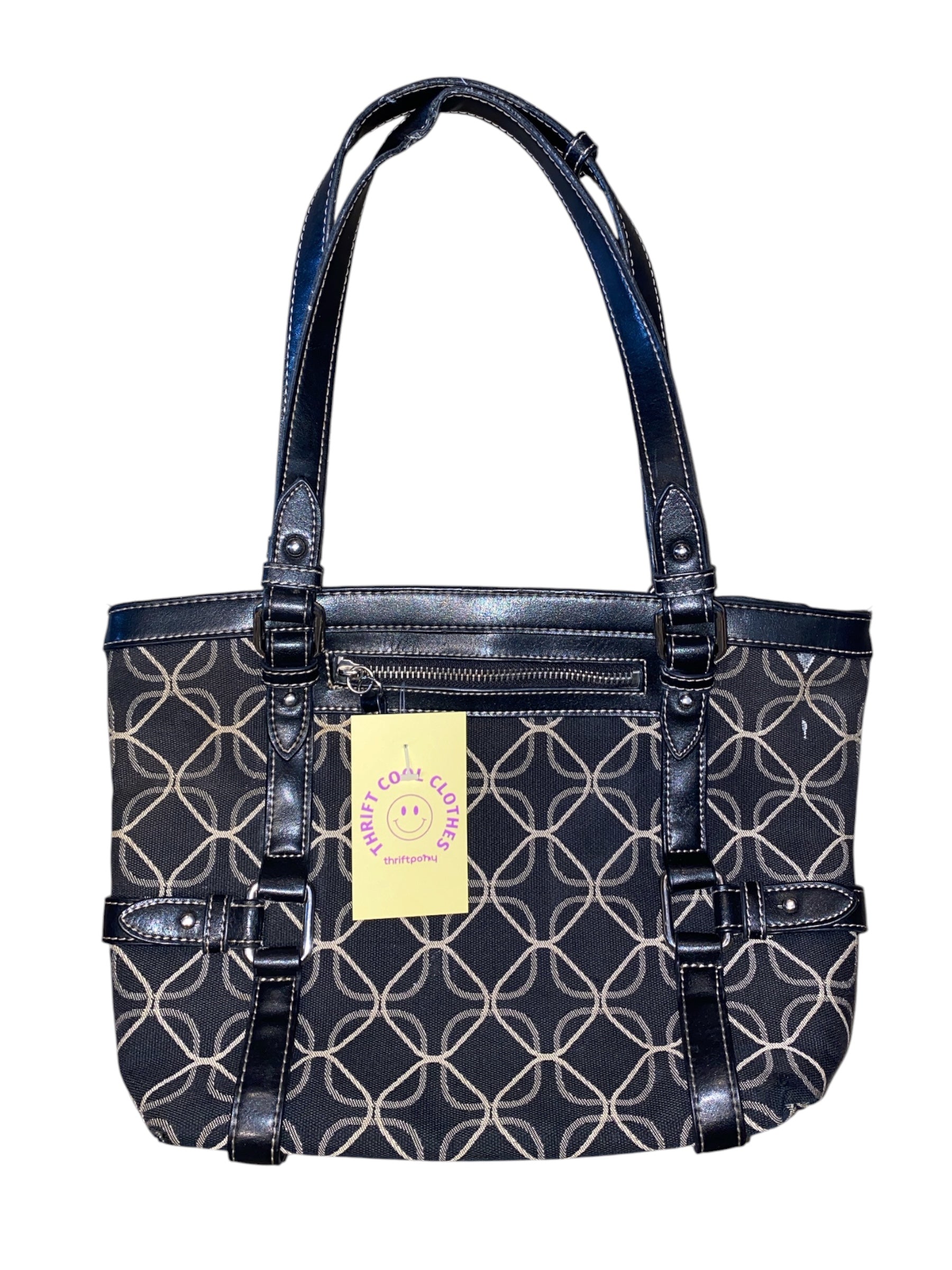 brown nine west patterned handbag