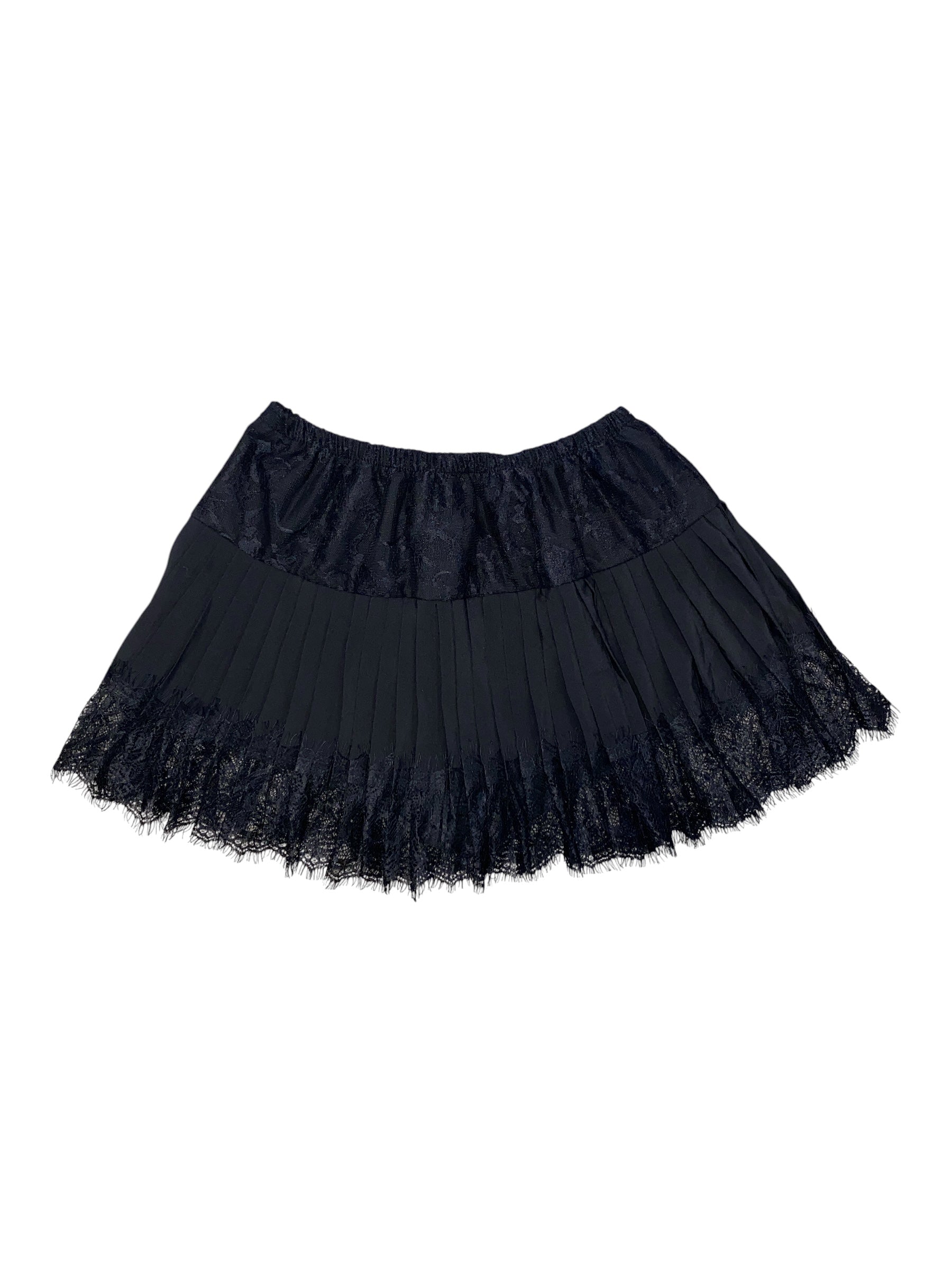 Black  Lace pleated mini skort, S