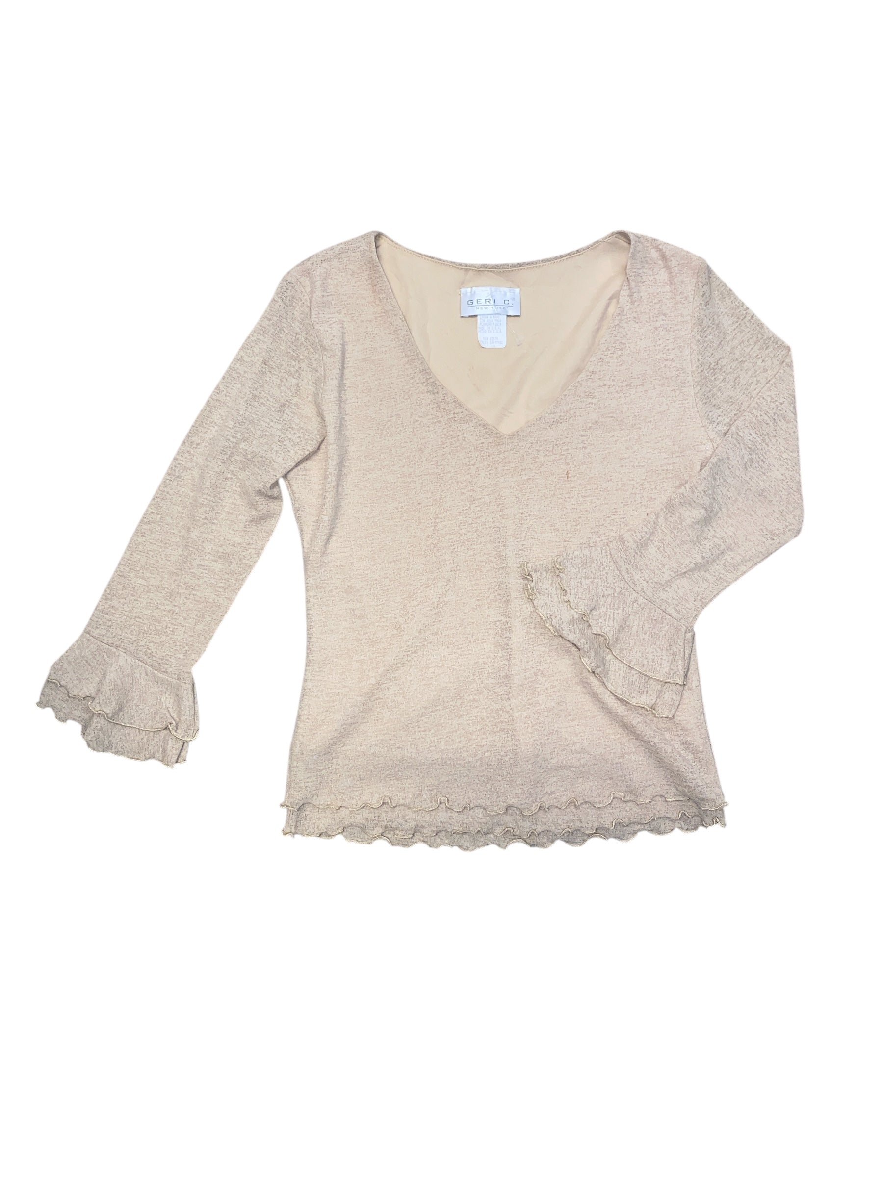 yellow geri c lettuce hem ls, L