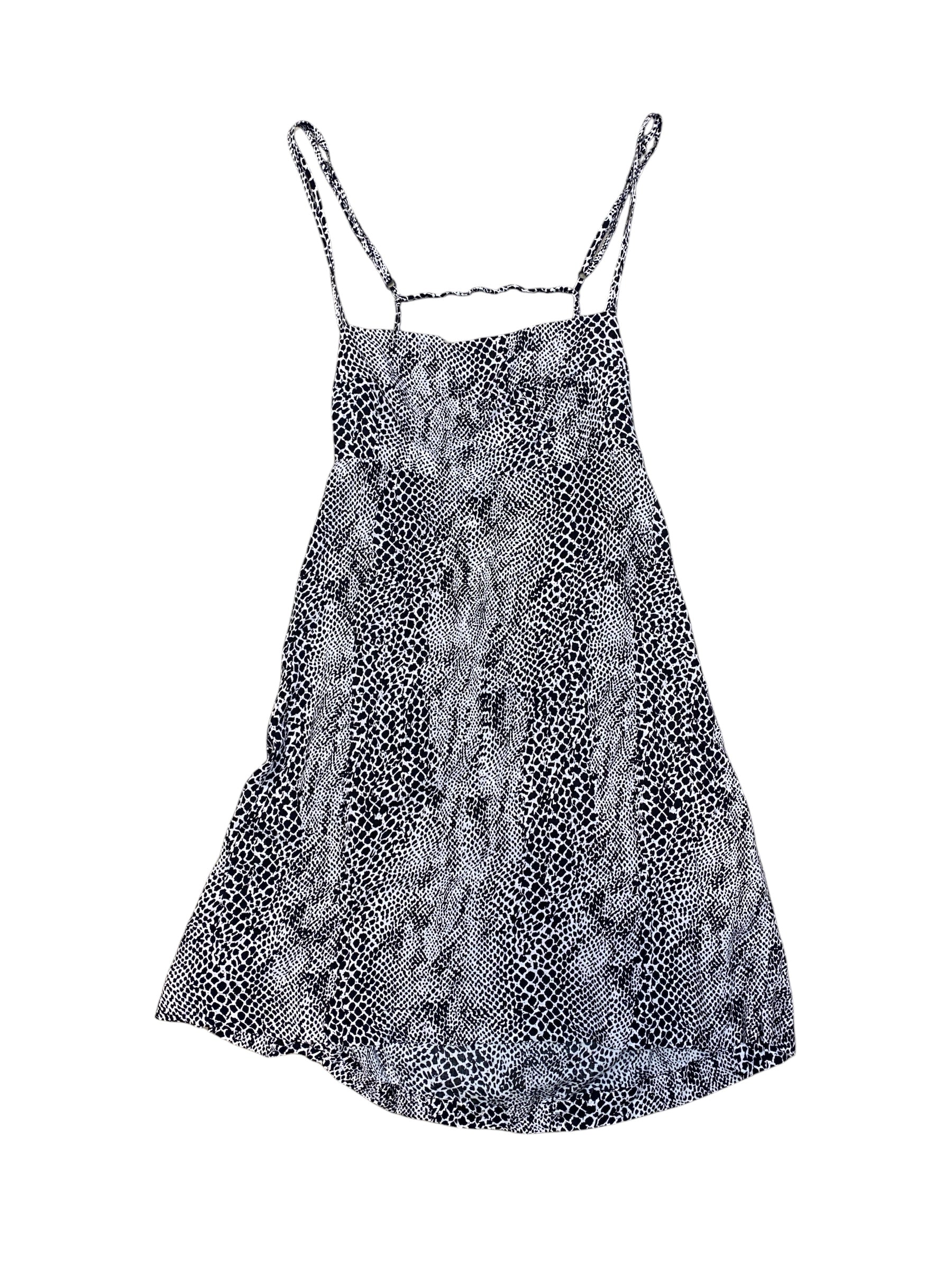 Black white Free people Animal print open back Strappy dress, S