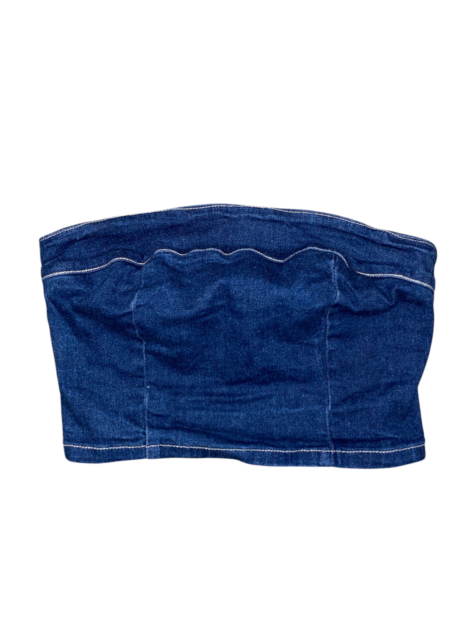blue blue asphalt denim strapless top, s