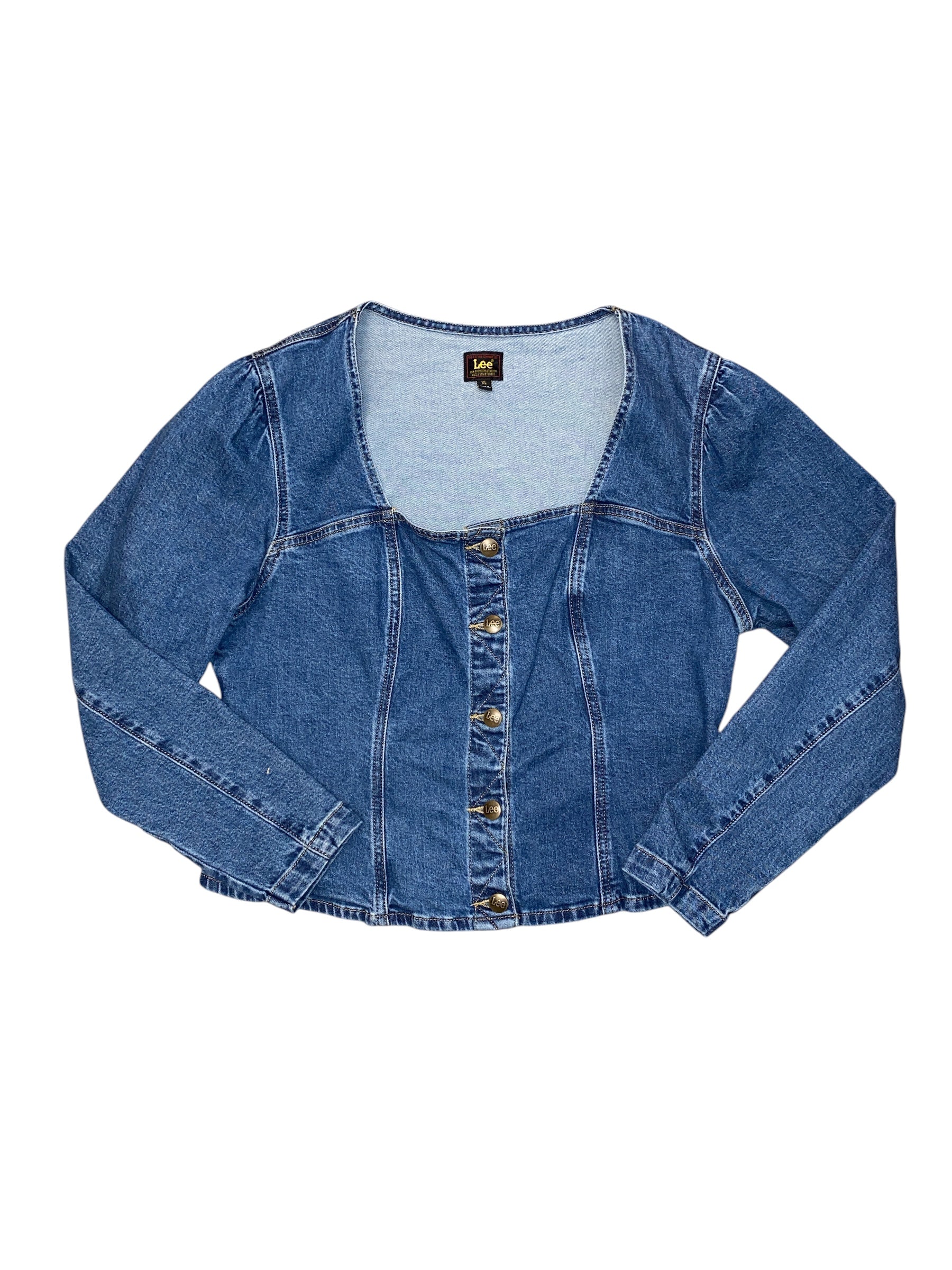 Blue Lee Button up ls denim, XL