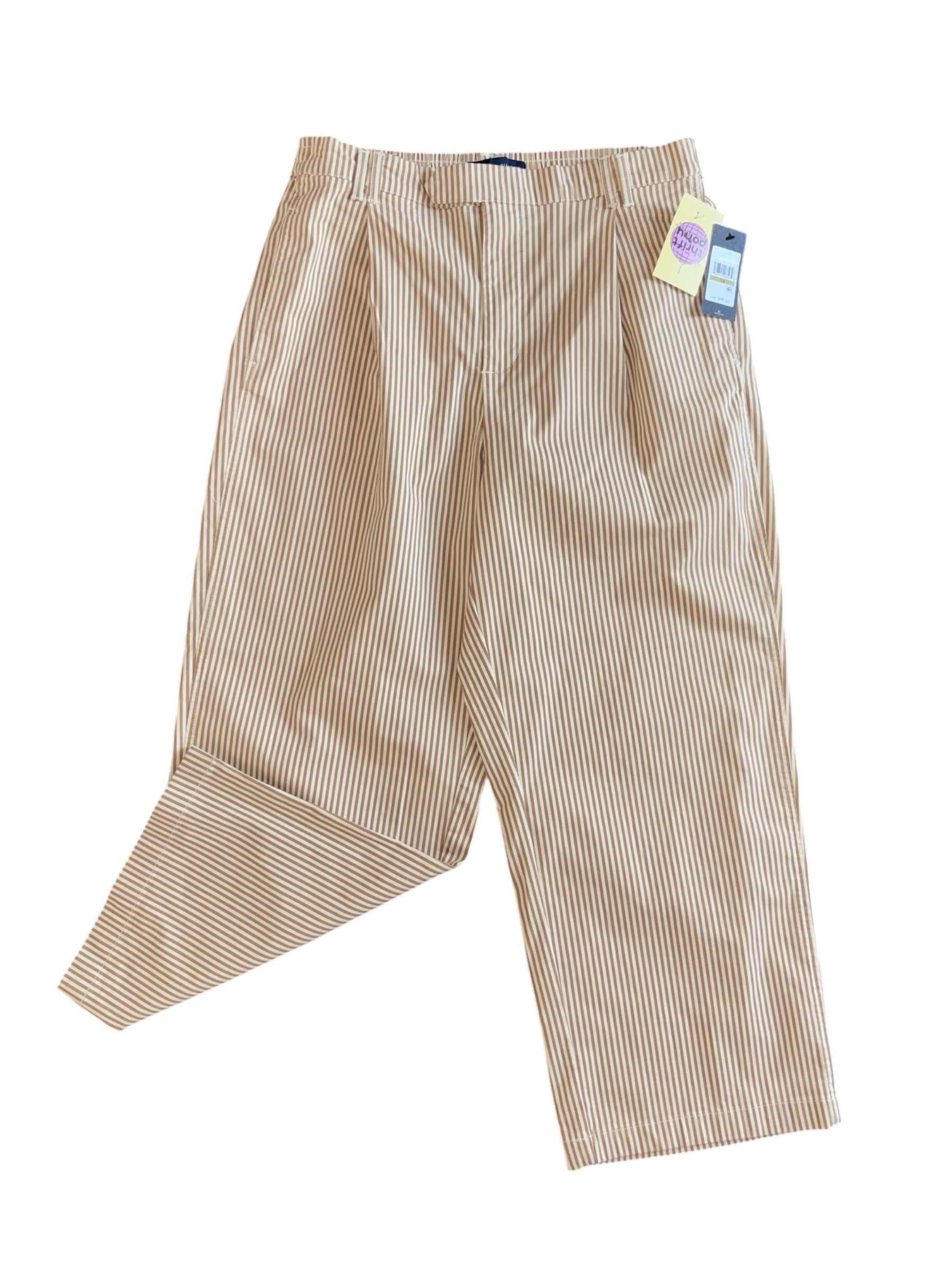 brown white tommy hilfiger NWT striped wide leg pants, 14