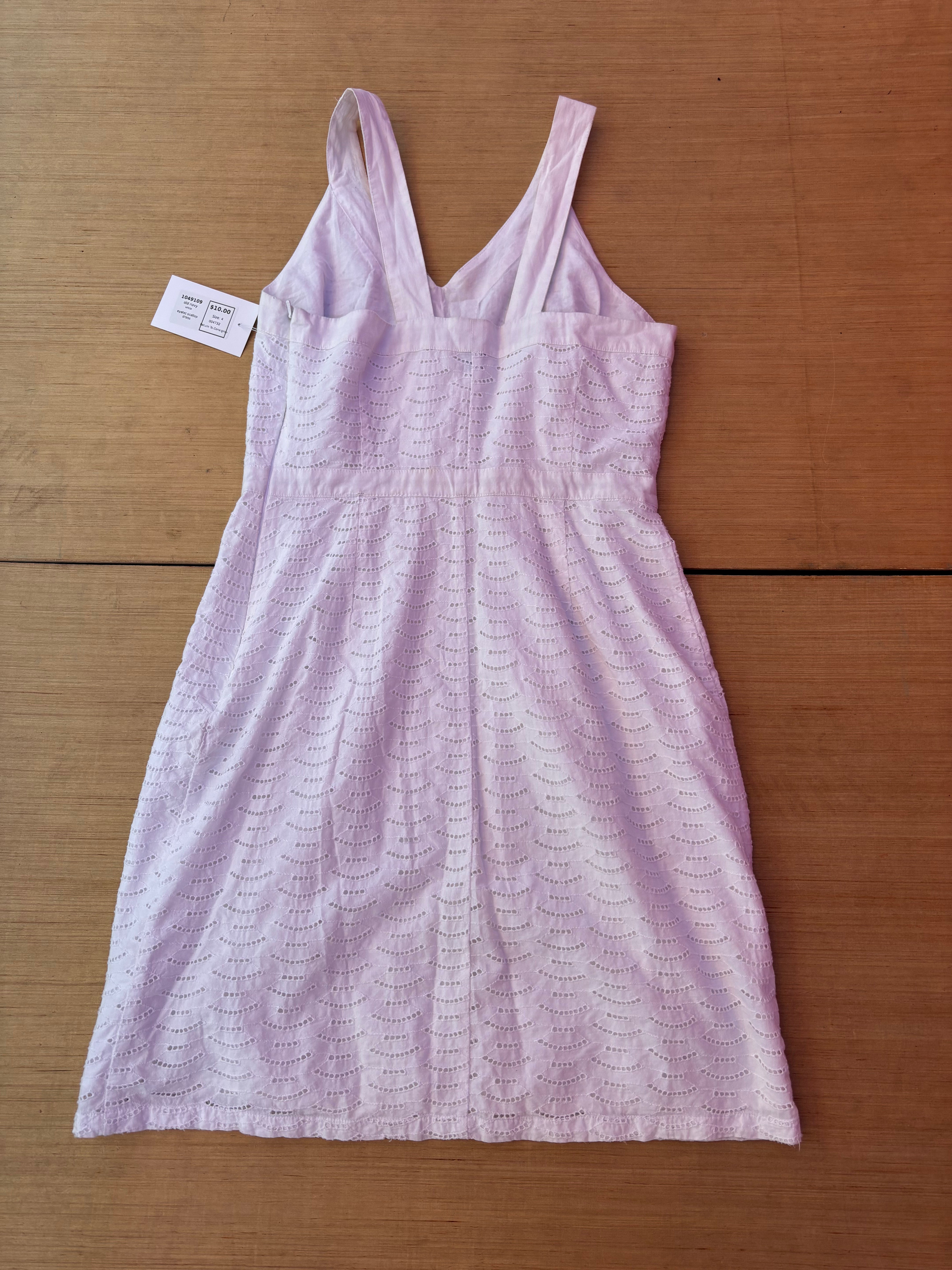 white old navy eyelet scallop dress, 4