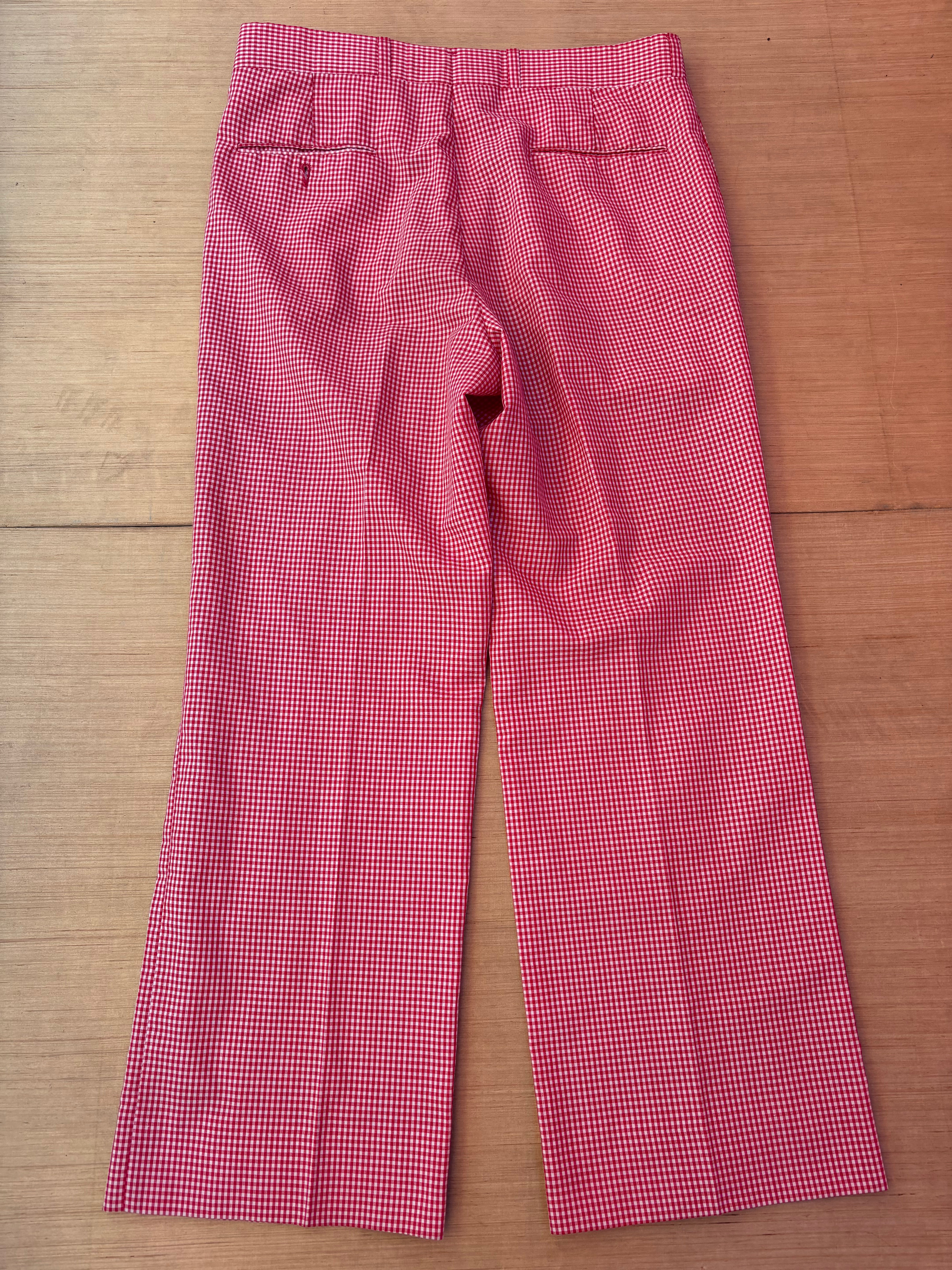 red white ll bean gingham pants