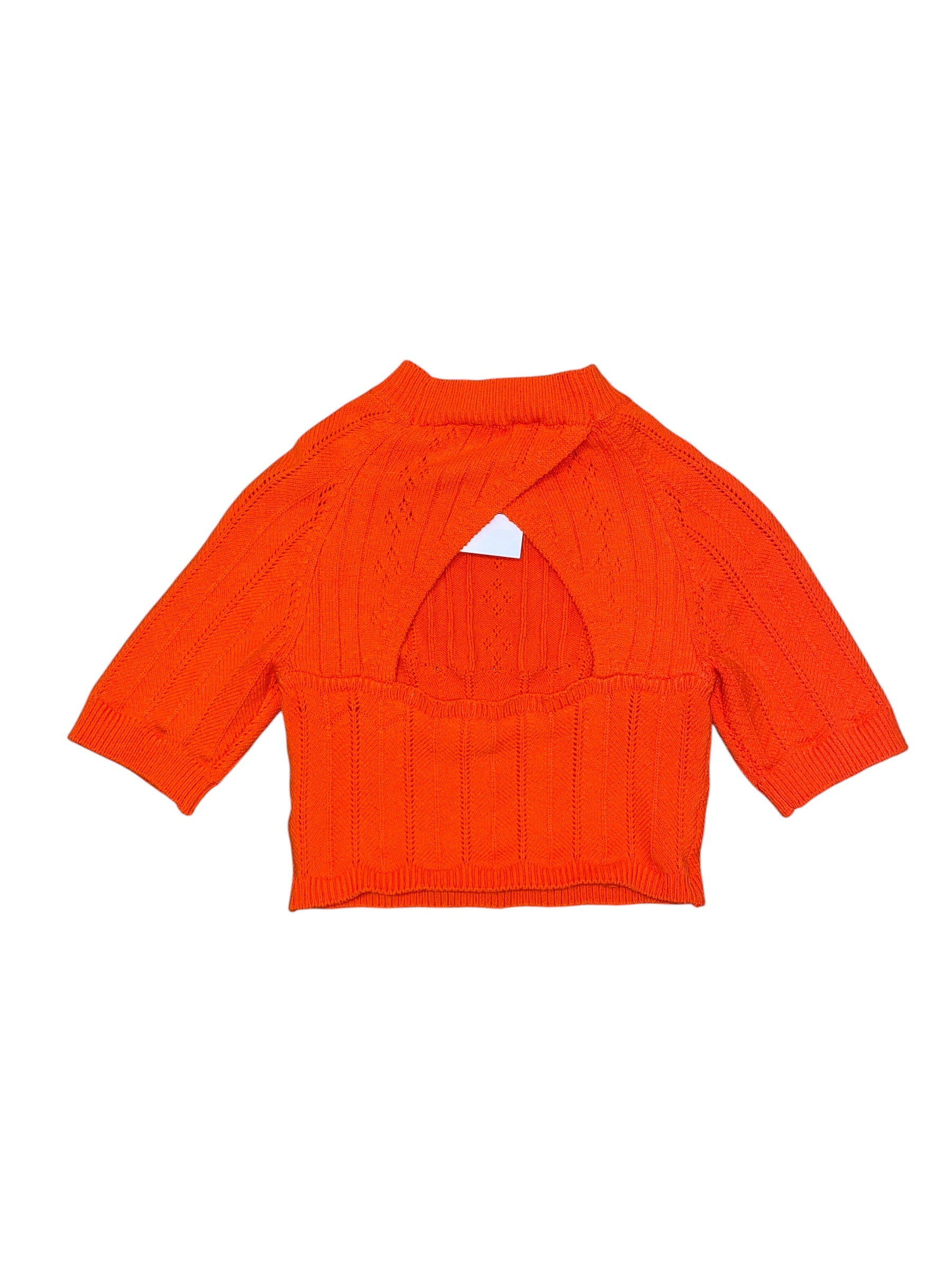 orange Free People Cropped knit sweater tee, S