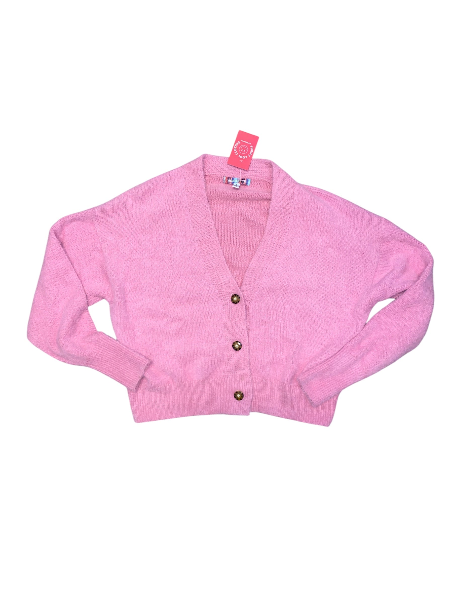 pink urban outfitters knit fuzzy cardigan, s