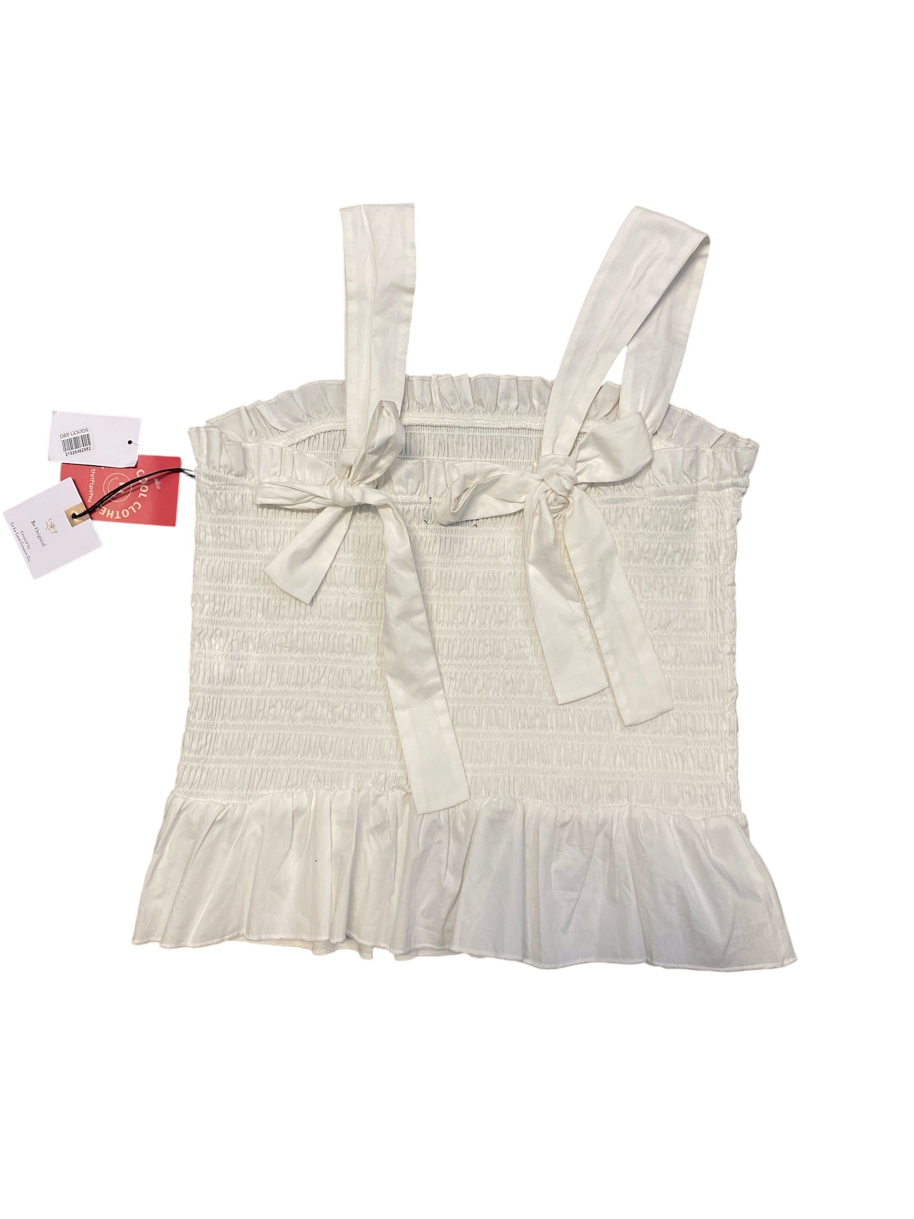 White Originality NWT ruffle smock tank, XL