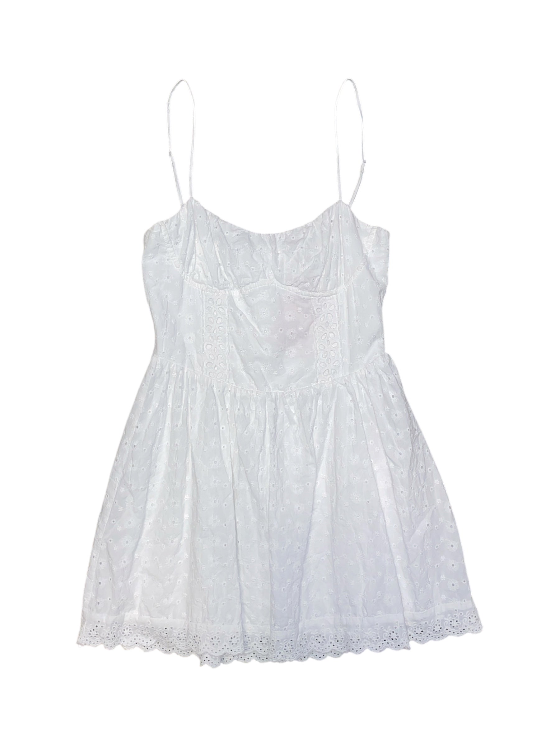 White Altard state Eyelet details mini dress, S