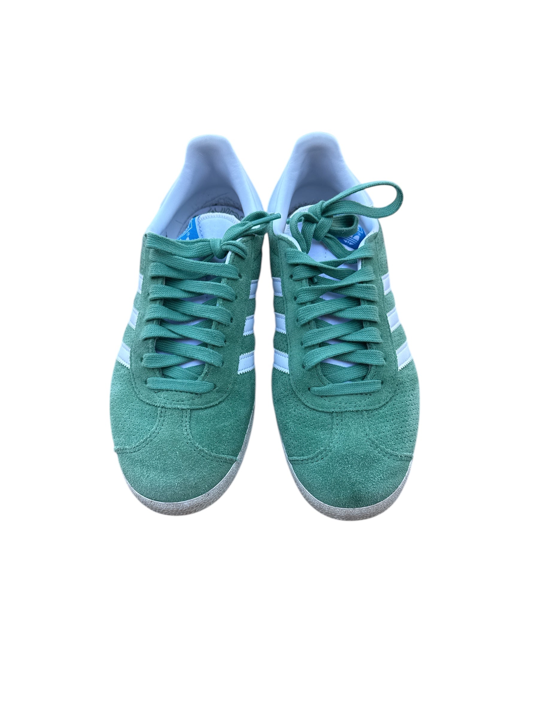 Green Adidas Gazelles, 6 women's