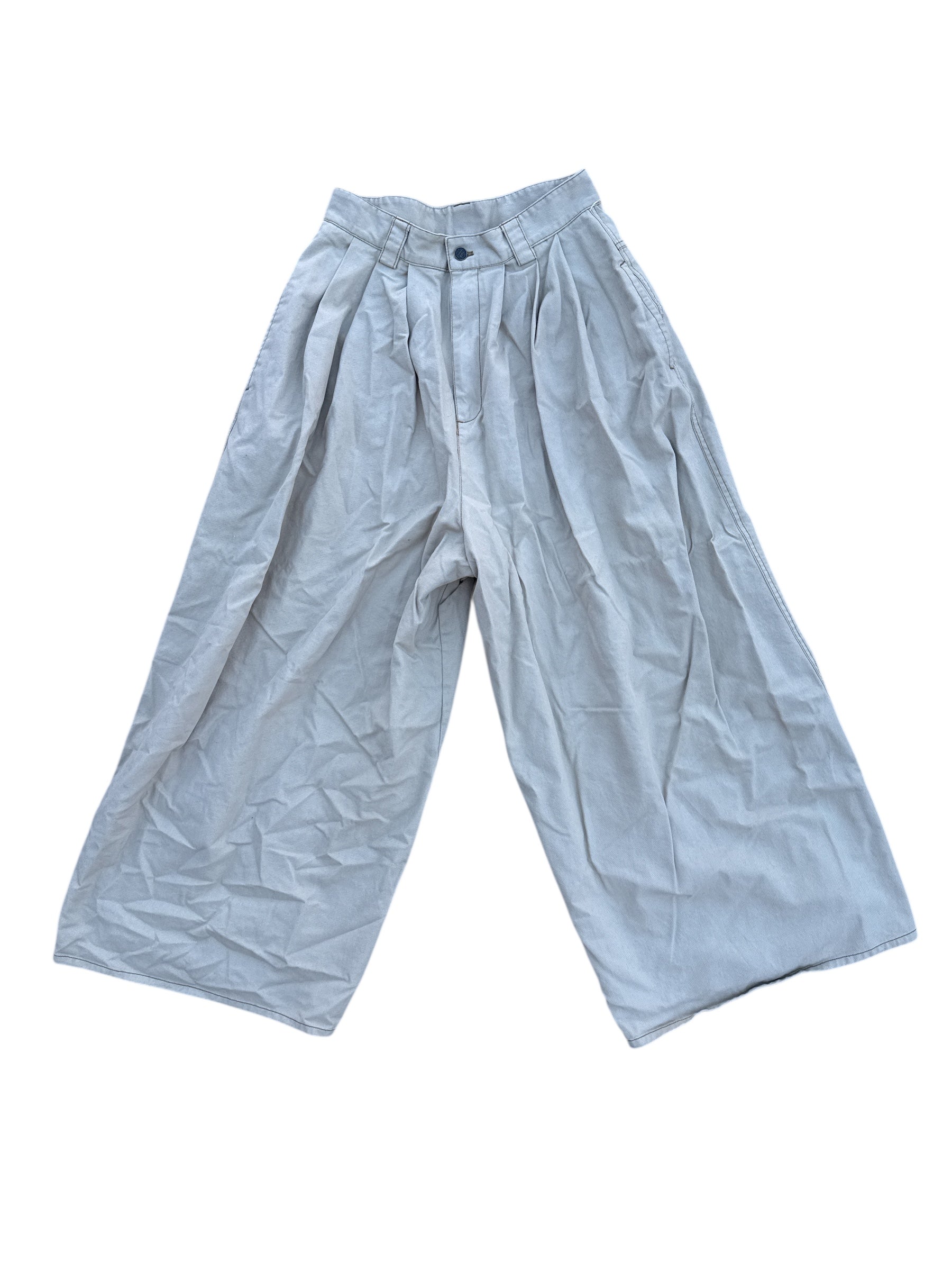 khaki farm rio wide leg pants, m