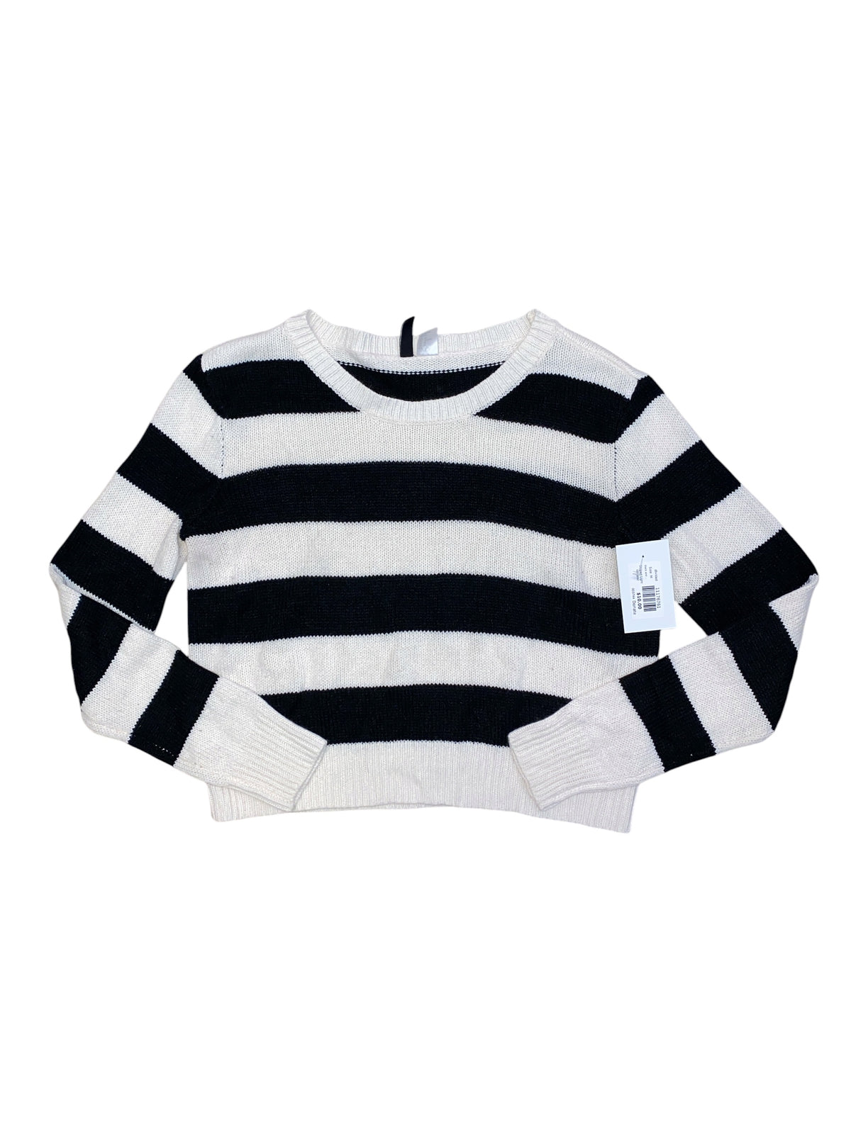 black and white divided Striped Light sweater, M