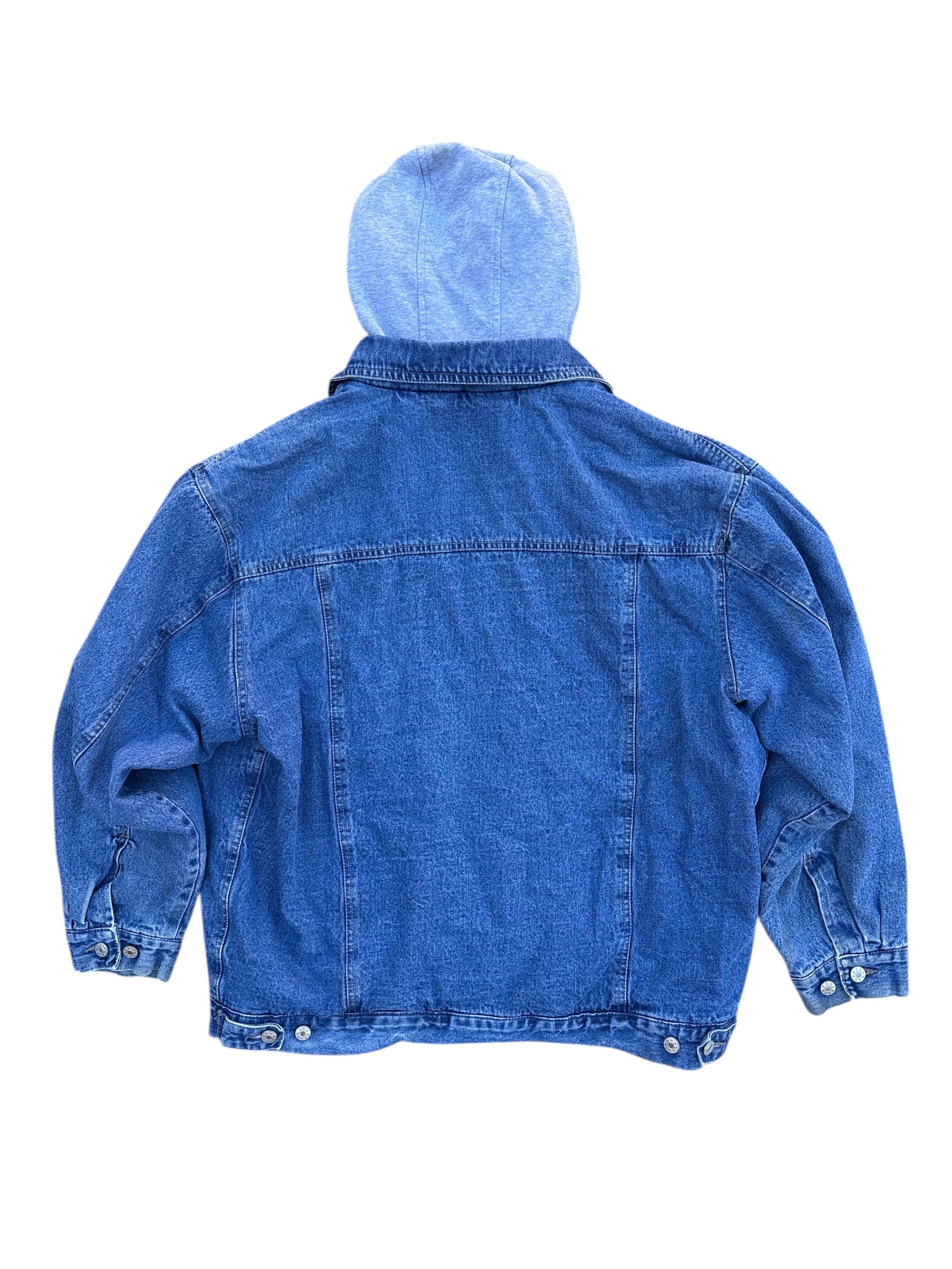 blue gray saddlebred hoodie layer denim jacket, xxl